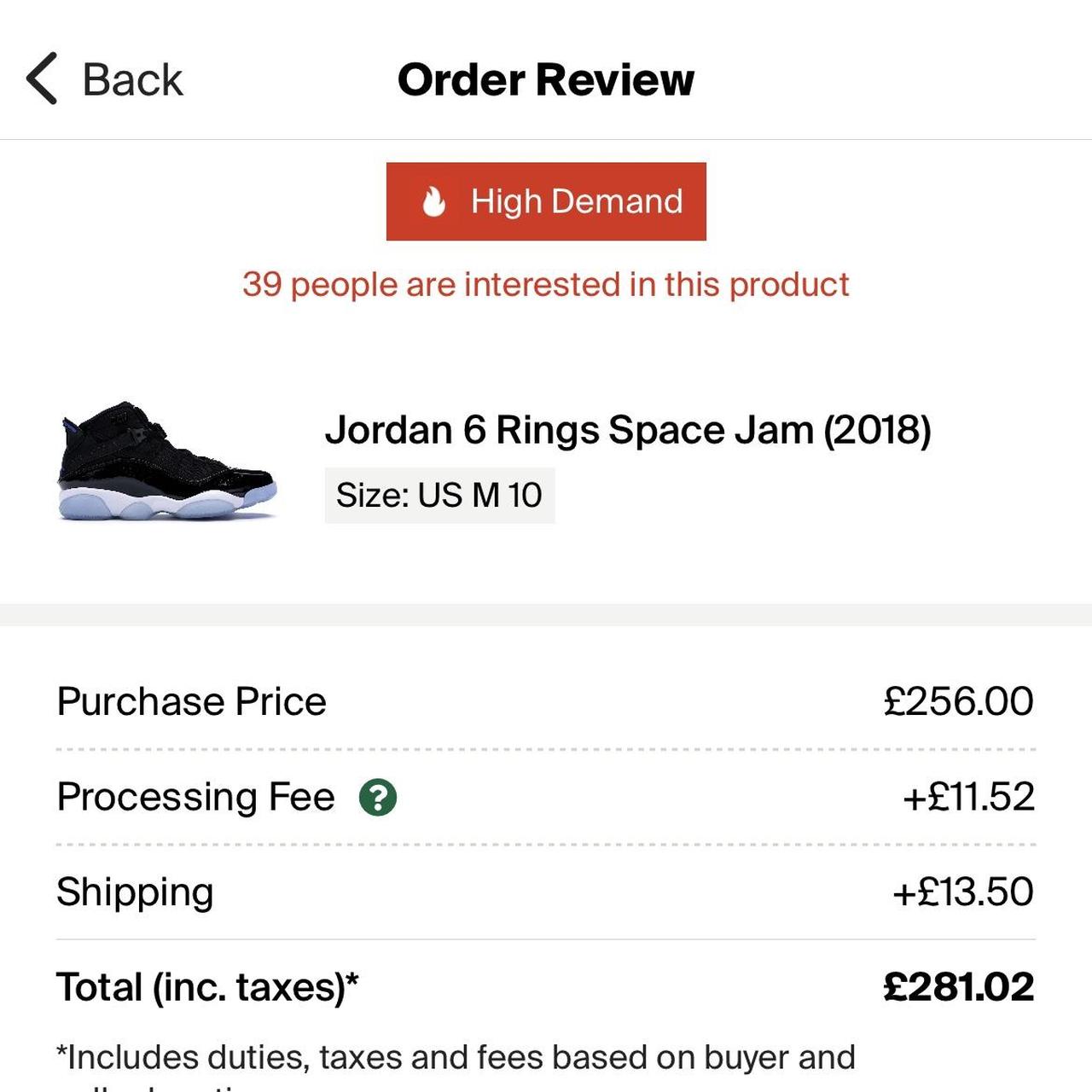 jordan space jam 6 rings