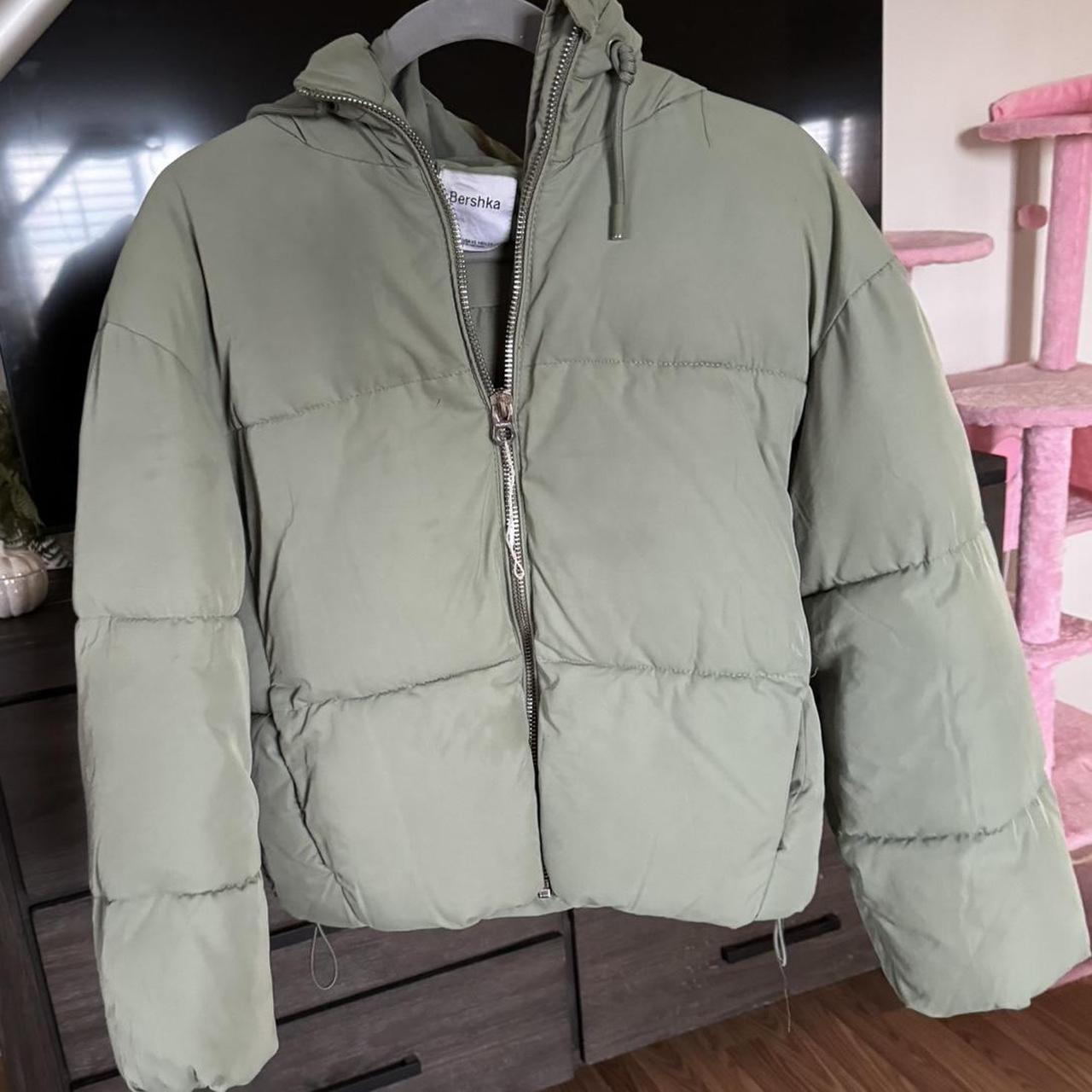 Bershka green store puffer jacket