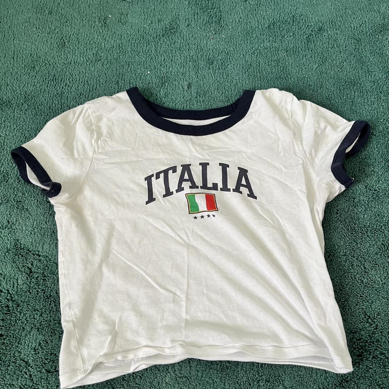 Hollister Co. Italy white and navy baby tee top