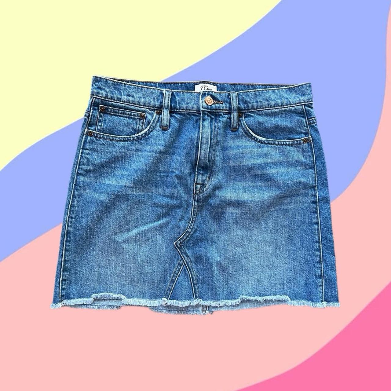 j crew denim skirt size 29 cute little mini... Depop