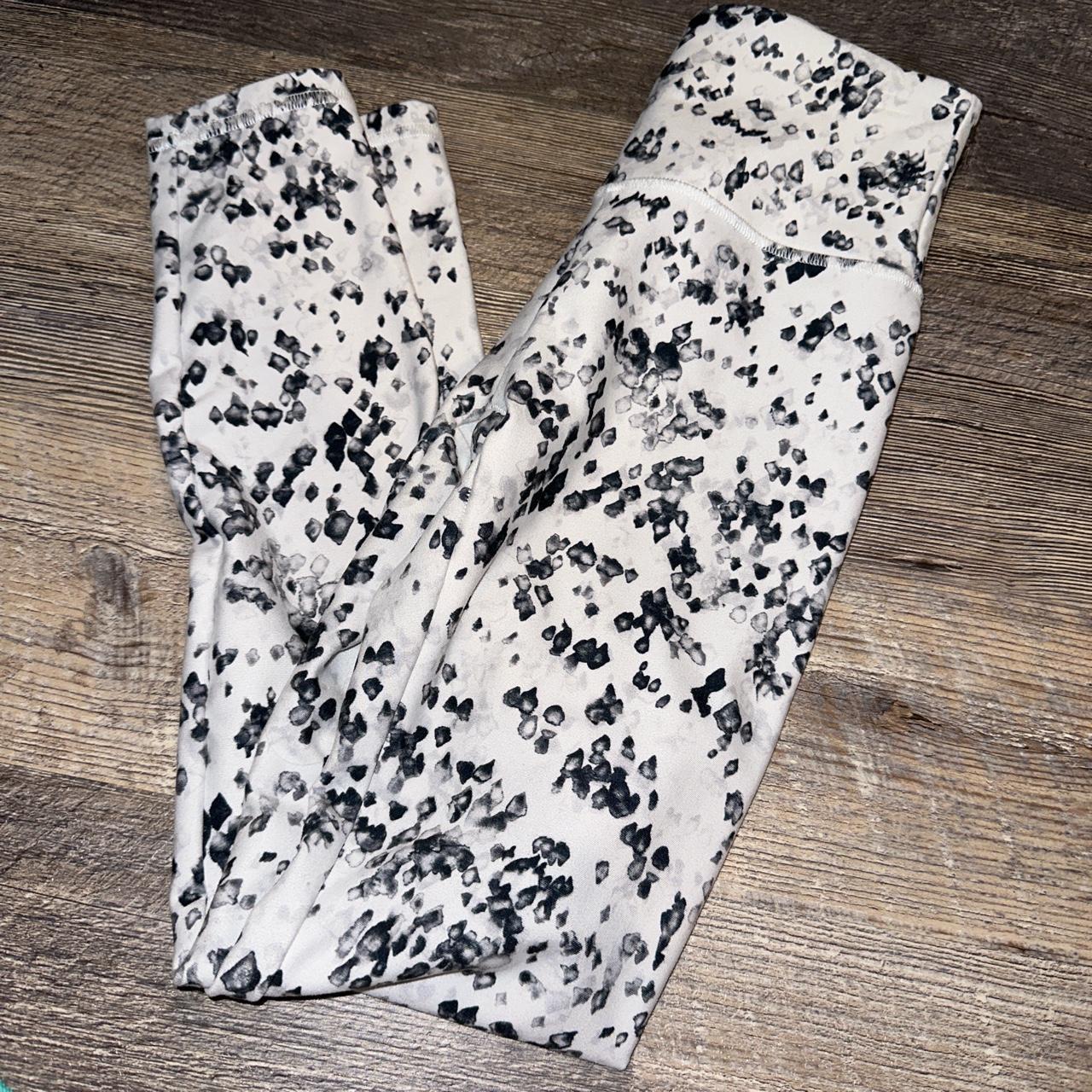 White and black watercolor leggings Balance... - Depop