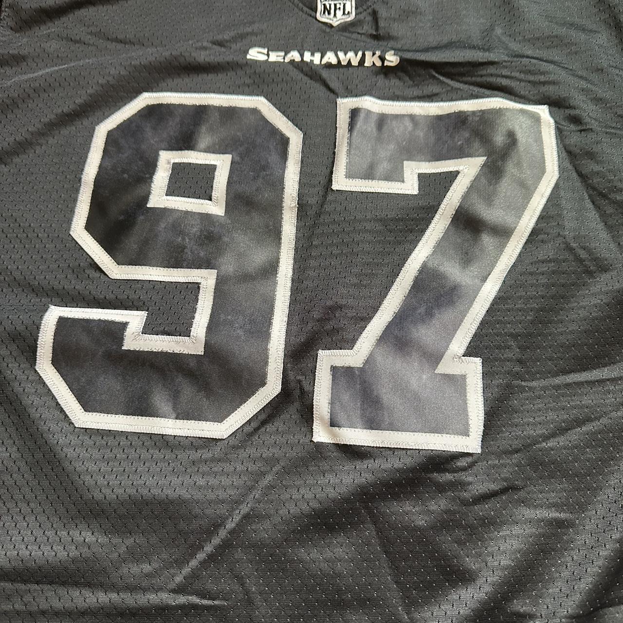 Nfl Seahawks jersey #97 Black Mens size Large - Depop