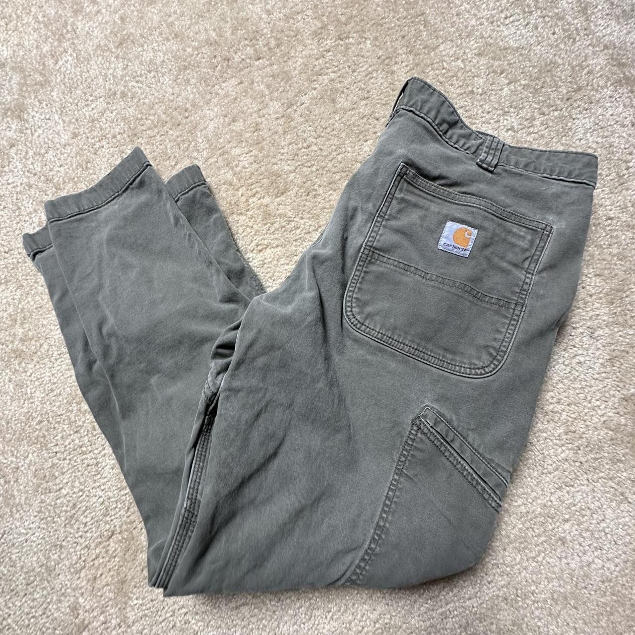 CARHARTT Carpenter Pants Army Green Relaxed Fit SZ... - Depop