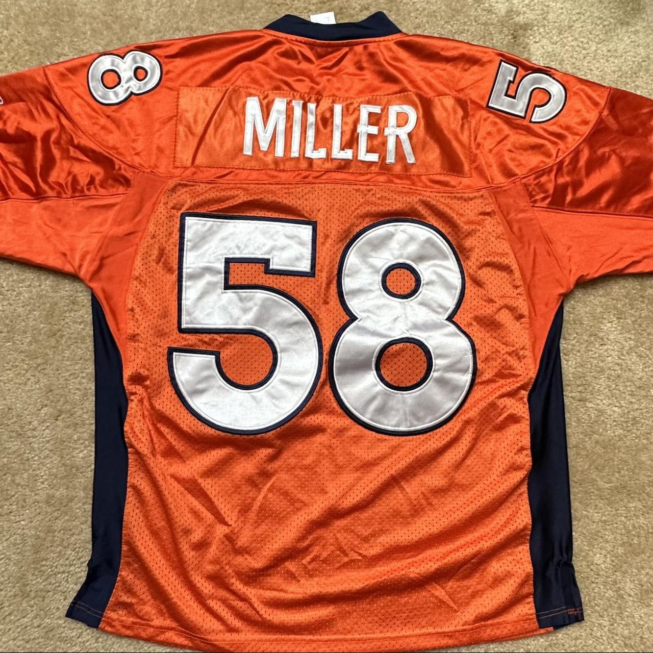 Denver Broncos #58 Von Miller NFL Apparel T-Shirt Orange Men's Size Large