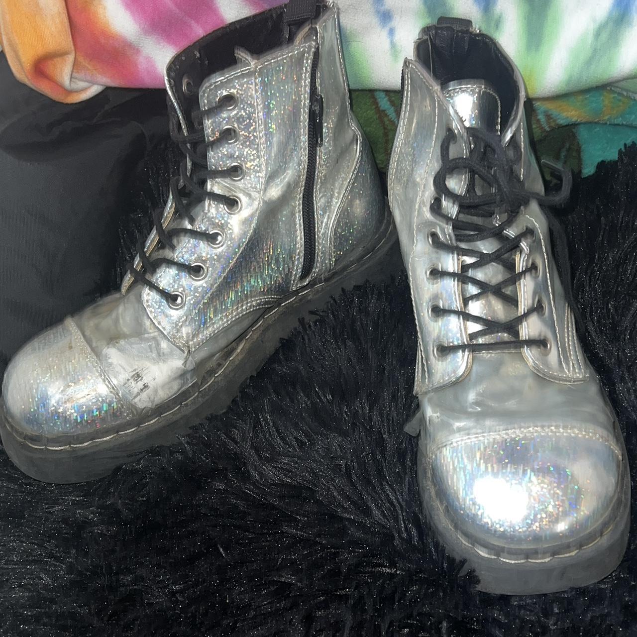 Holographic rave outlet boots