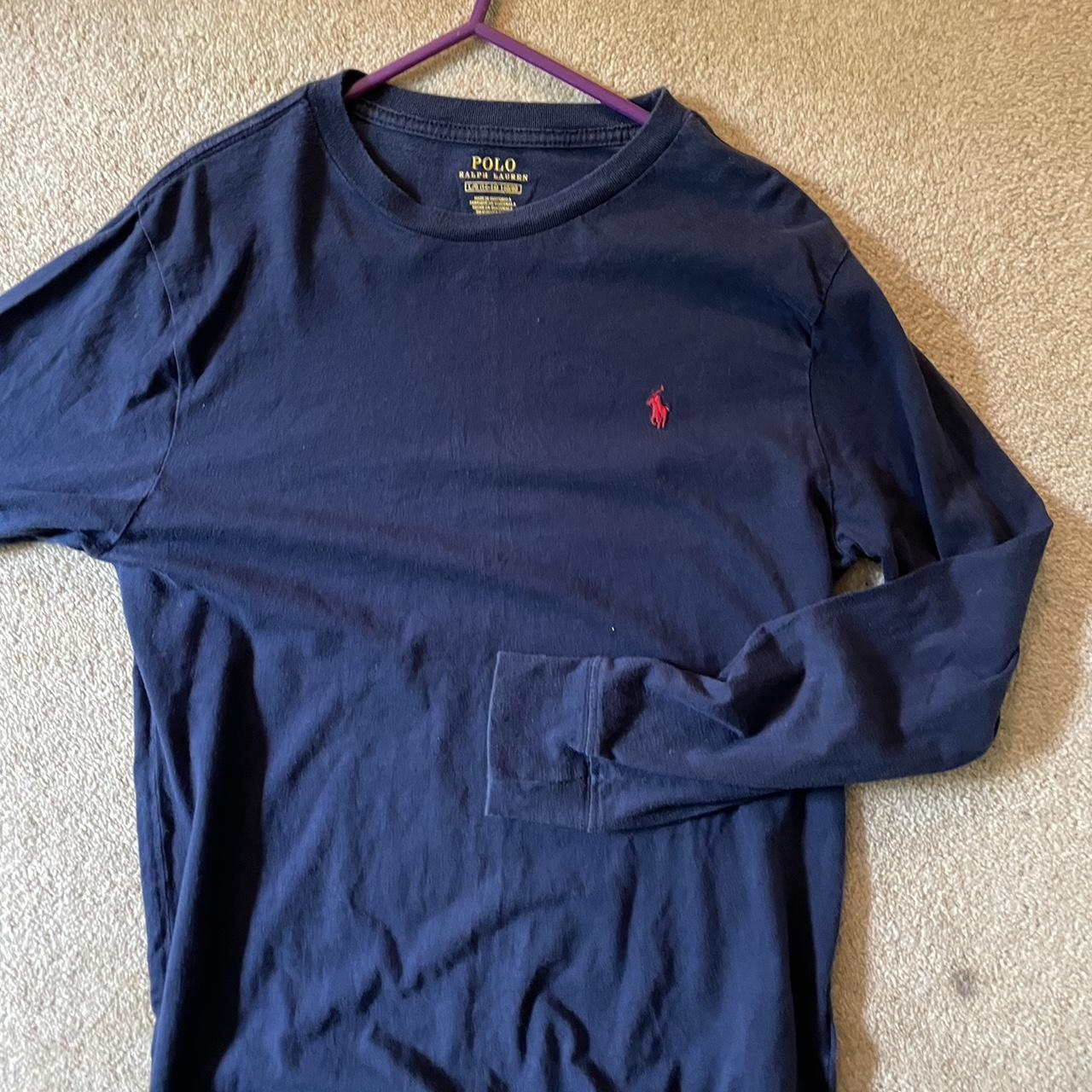 Navy RL long sleeved shirt, age 14-16, good... - Depop