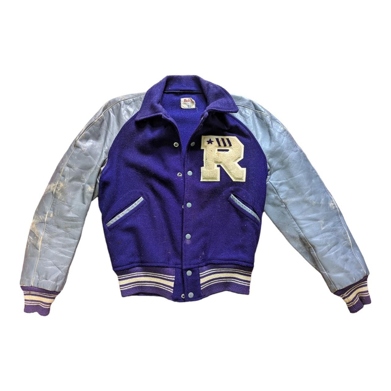 Wool & Leather Purple Varsity Jacket