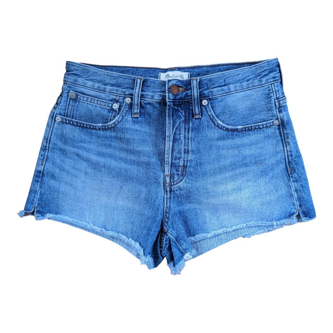 Relaxed Mid-Length Denim Shorts in Steenwick Wash: Ripped Edition