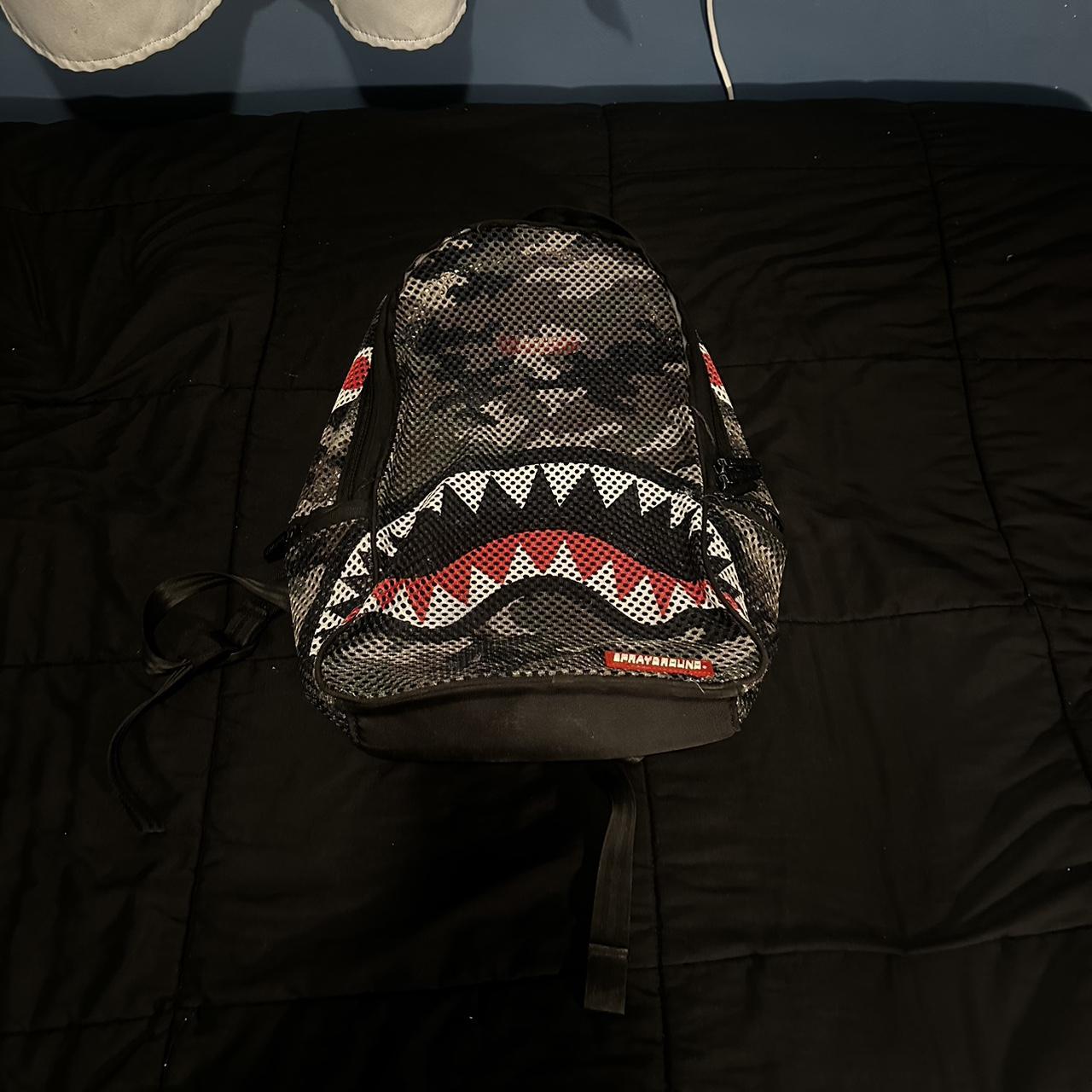 camo sprayground transparent backpack - Depop