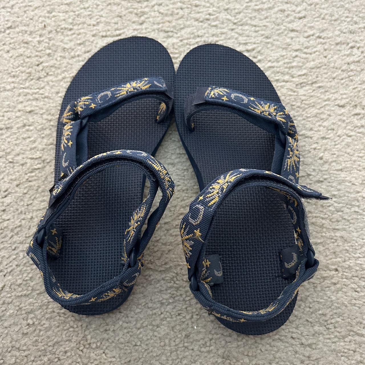 Blue sun and moon Tevas sandals Size 7.5/8 - Depop