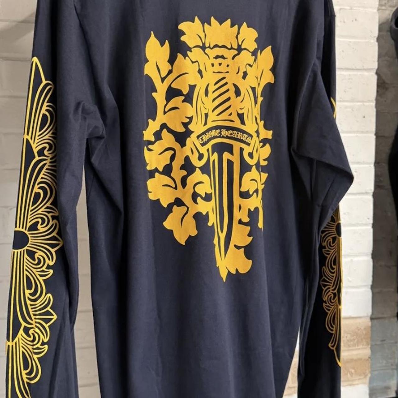 Chrome hearts dagger tee navy gold 100% authentic | Depop
