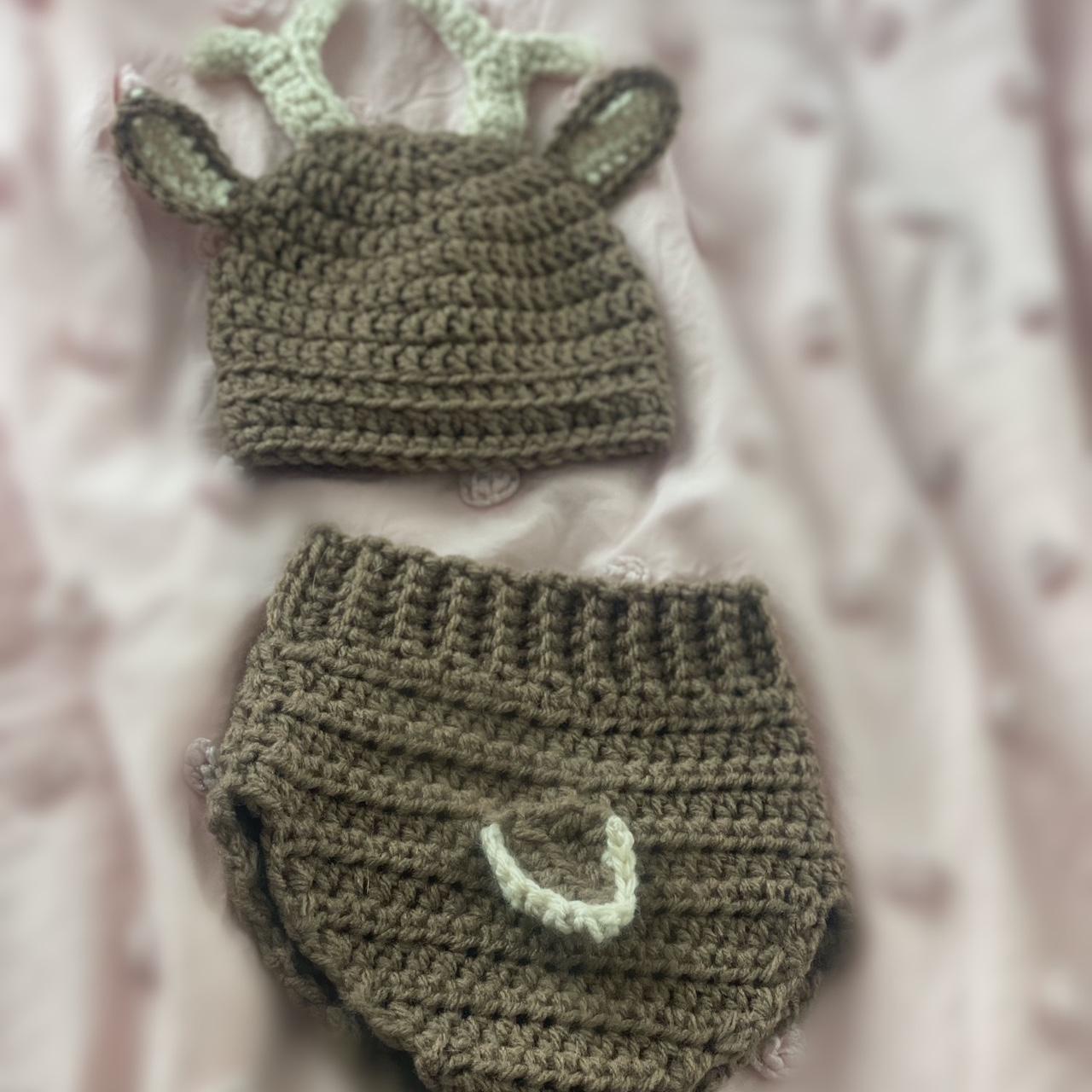 Newborn crochet deer outfit ! Antler deer hat &... - Depop