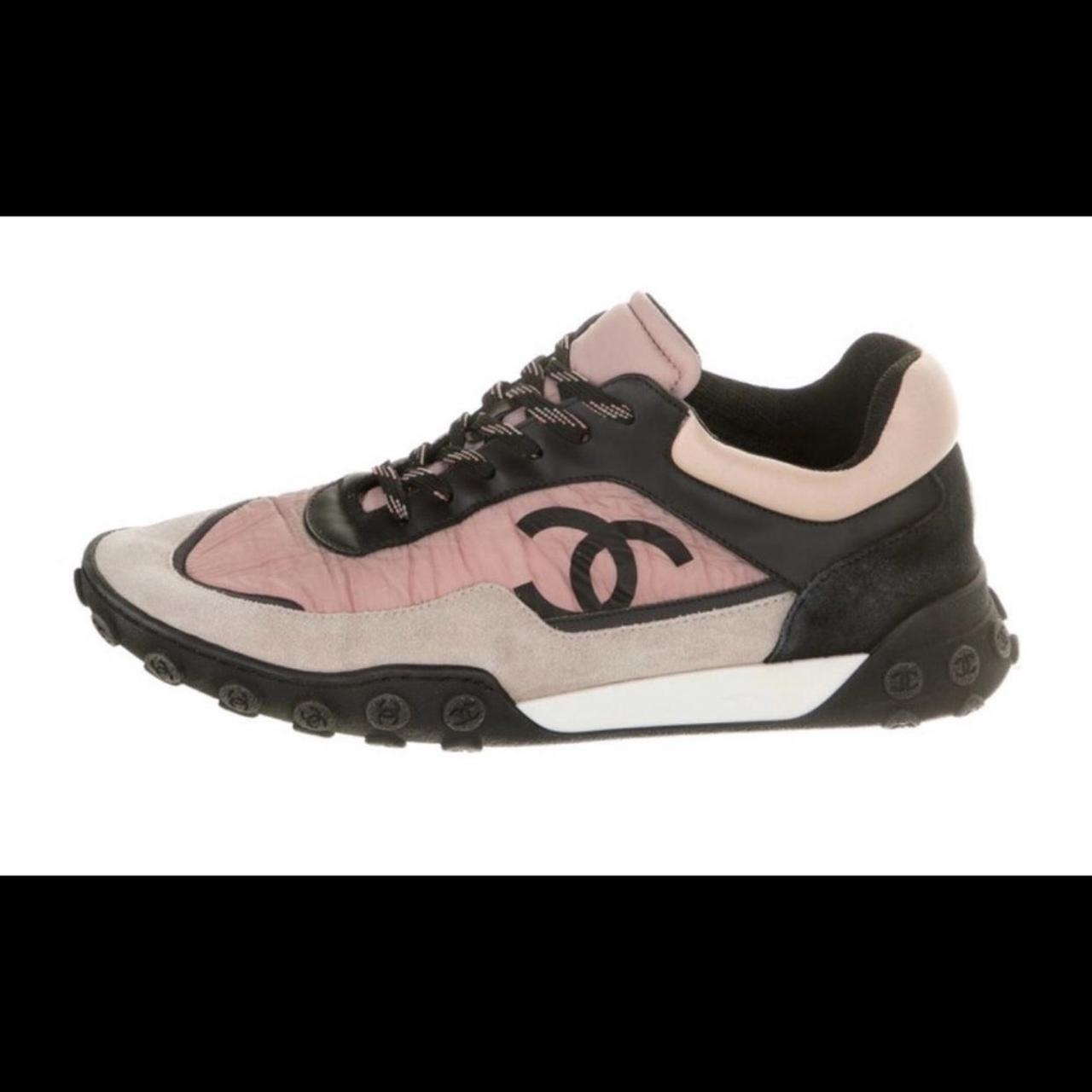 Chanel pink cheap and black sneakers