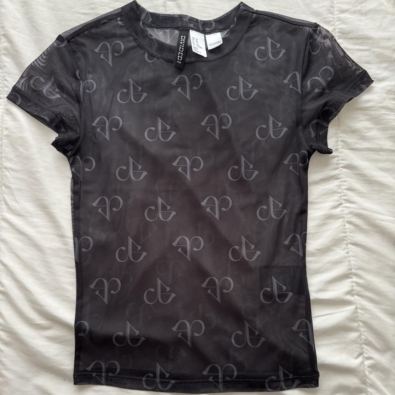 H&M x BlackPink black mesh top. Great condition... - Depop