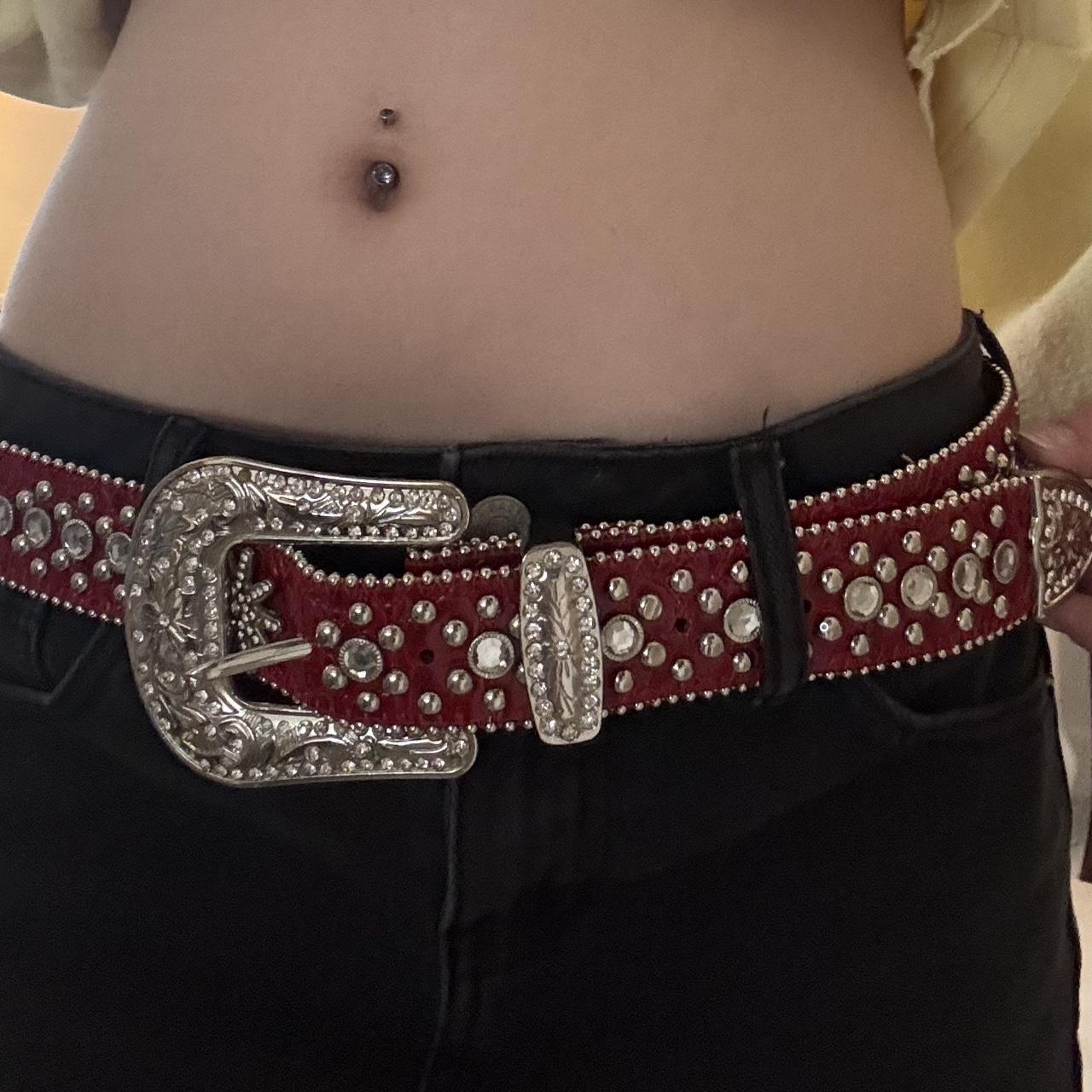 rhinestone buckle belt