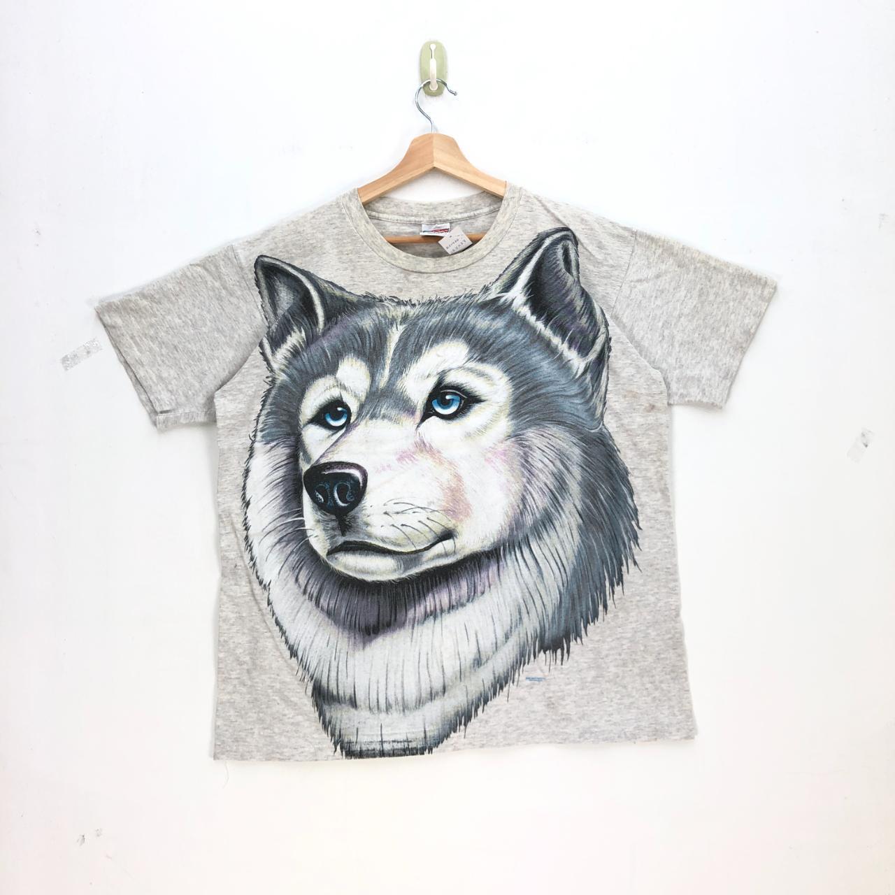 Vintage Animal T Shirt Vintage Habitat White Wolf... Depop