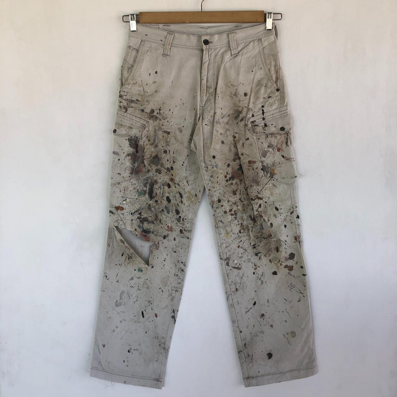 Carpenter Cargo Pants Paint Splatter Multi Pockets... - Depop