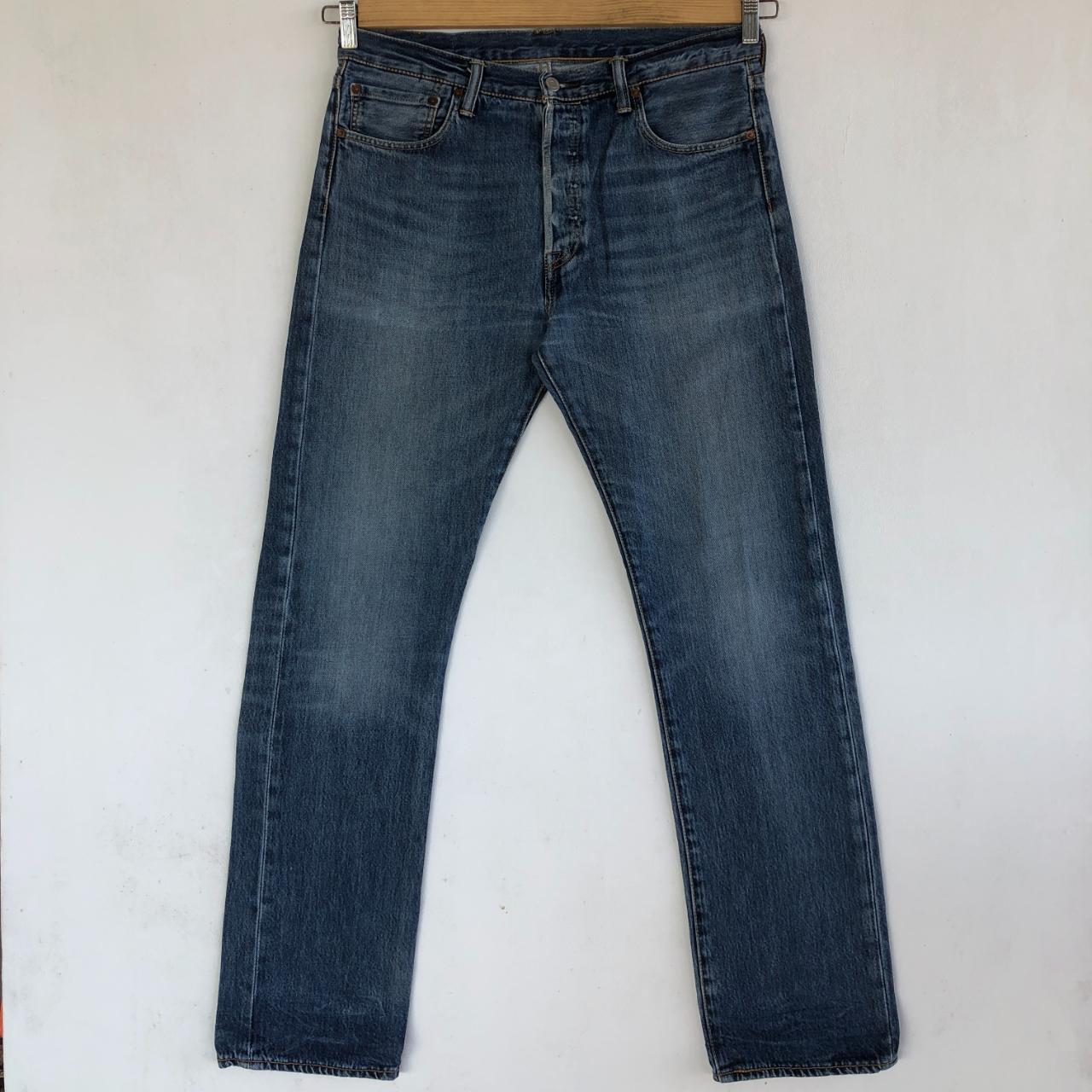 Vintage Levi's 501 Jeans Levis 501 Faded Blue Denim... - Depop