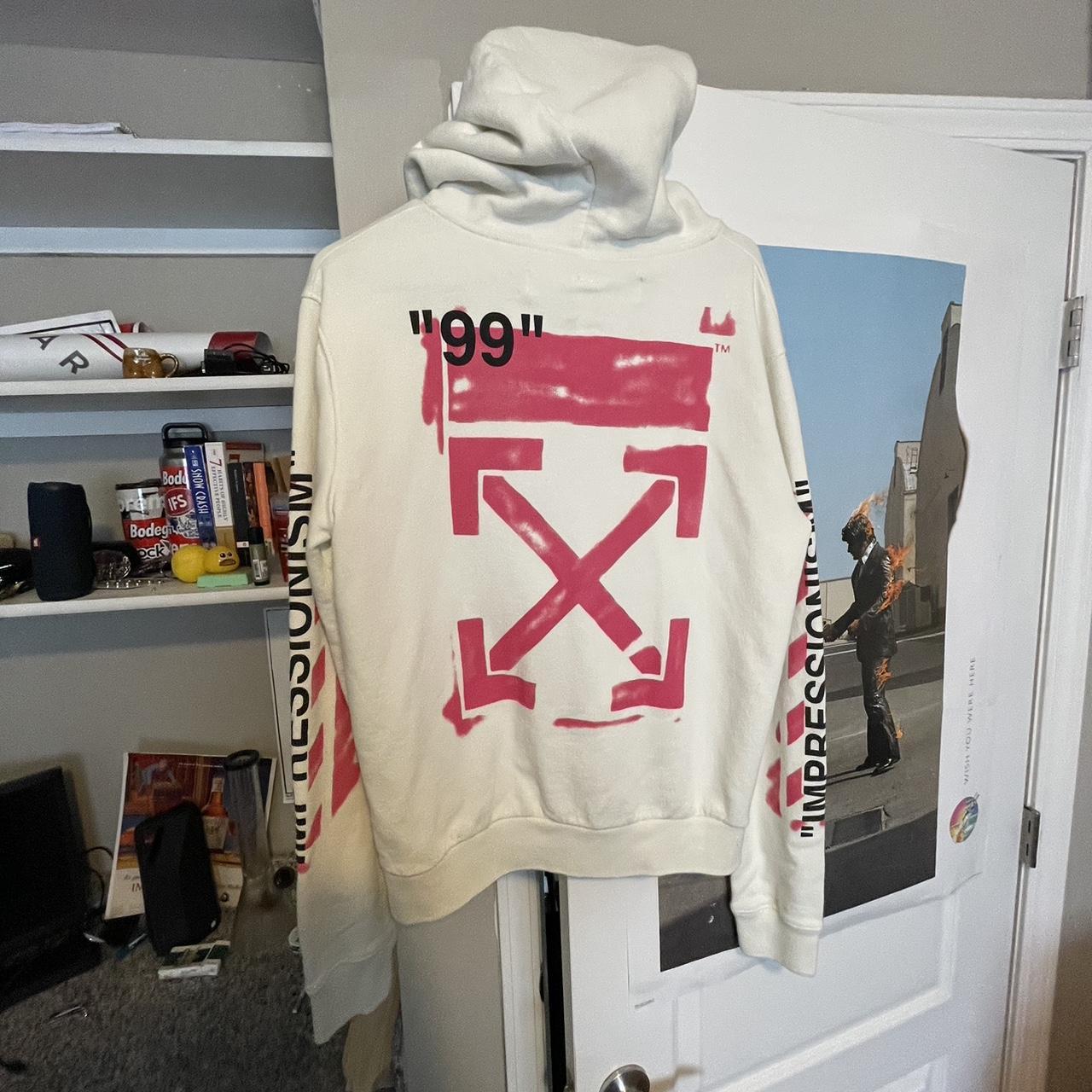 OFF WHITE Diag Stencil Zip Up Hoodie Size small but. Depop