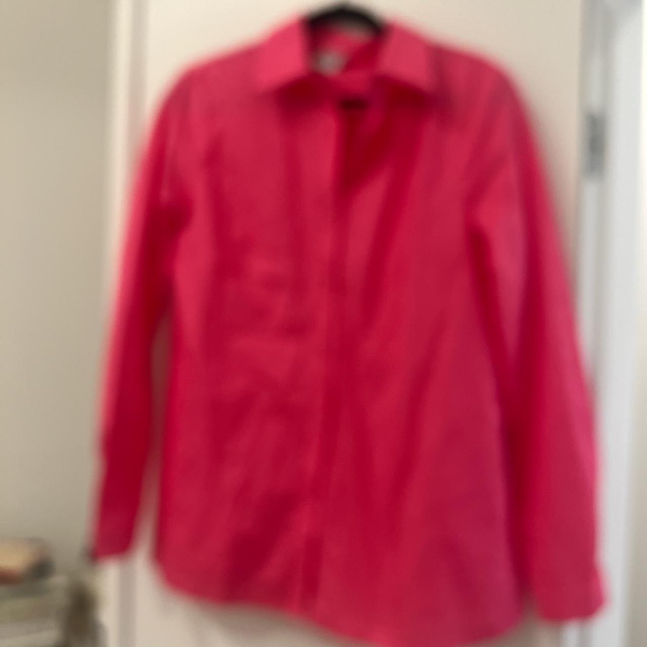 Hot pink princess polly button up shirt with... - Depop