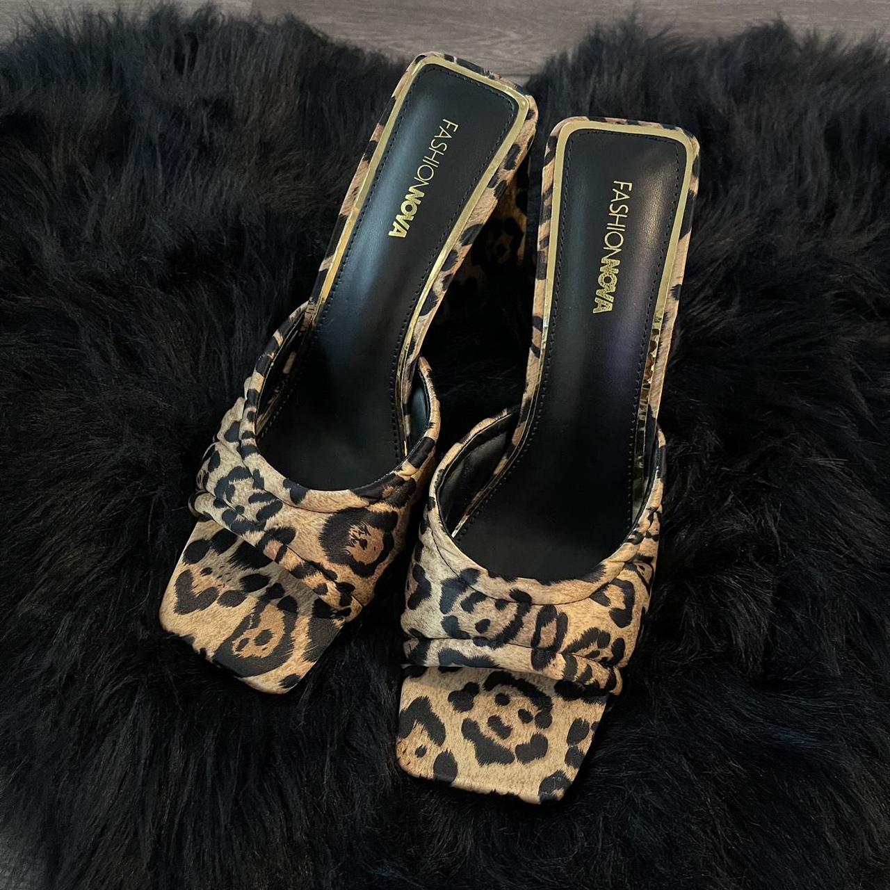 Cheetah print chunky heels hotsell