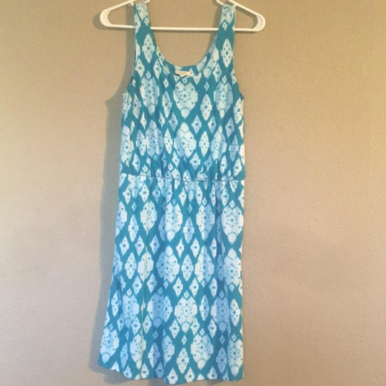 Blue Green White Sonoma Size S Midi Dress. This... - Depop