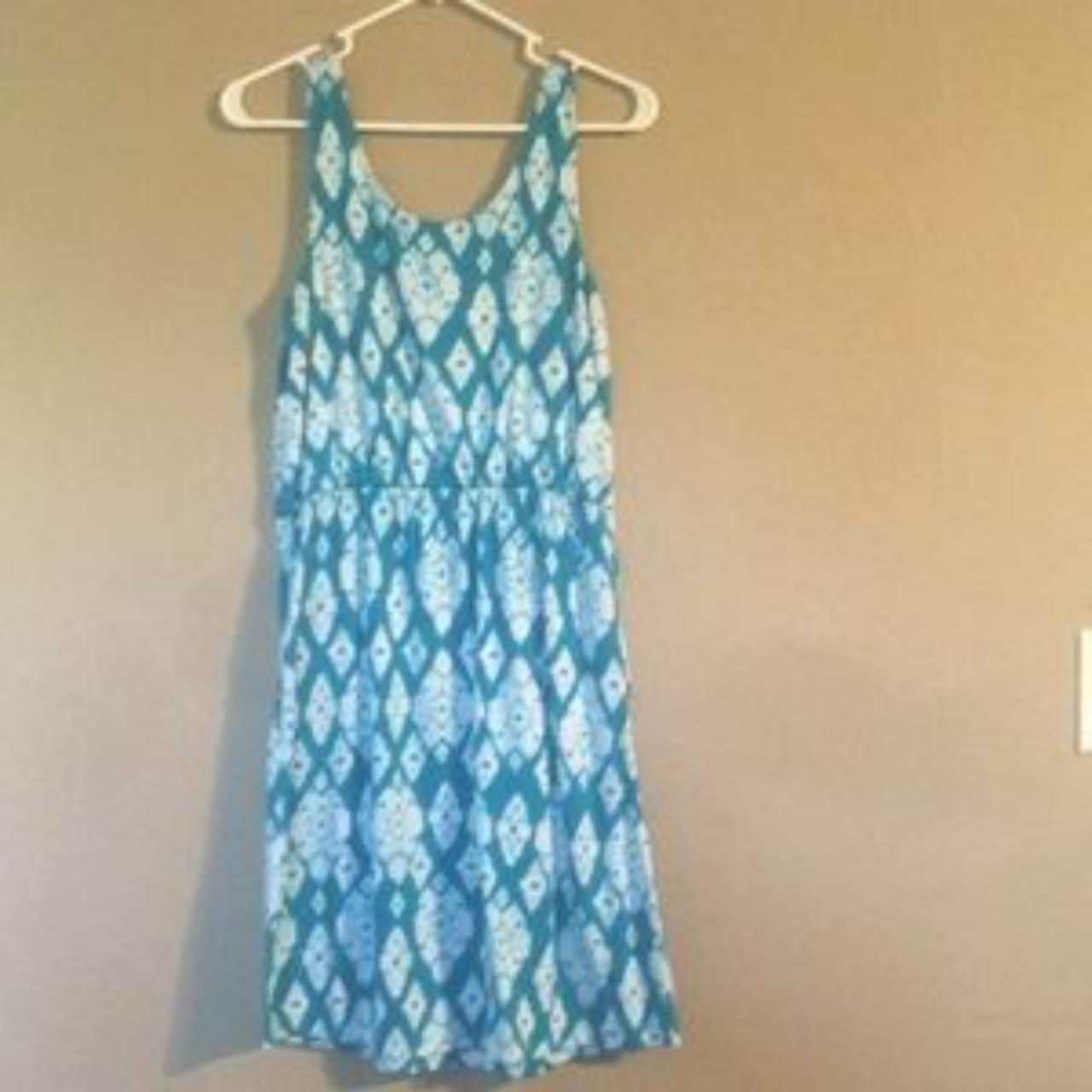 Blue Green White Sonoma Size S Midi Dress. This... - Depop