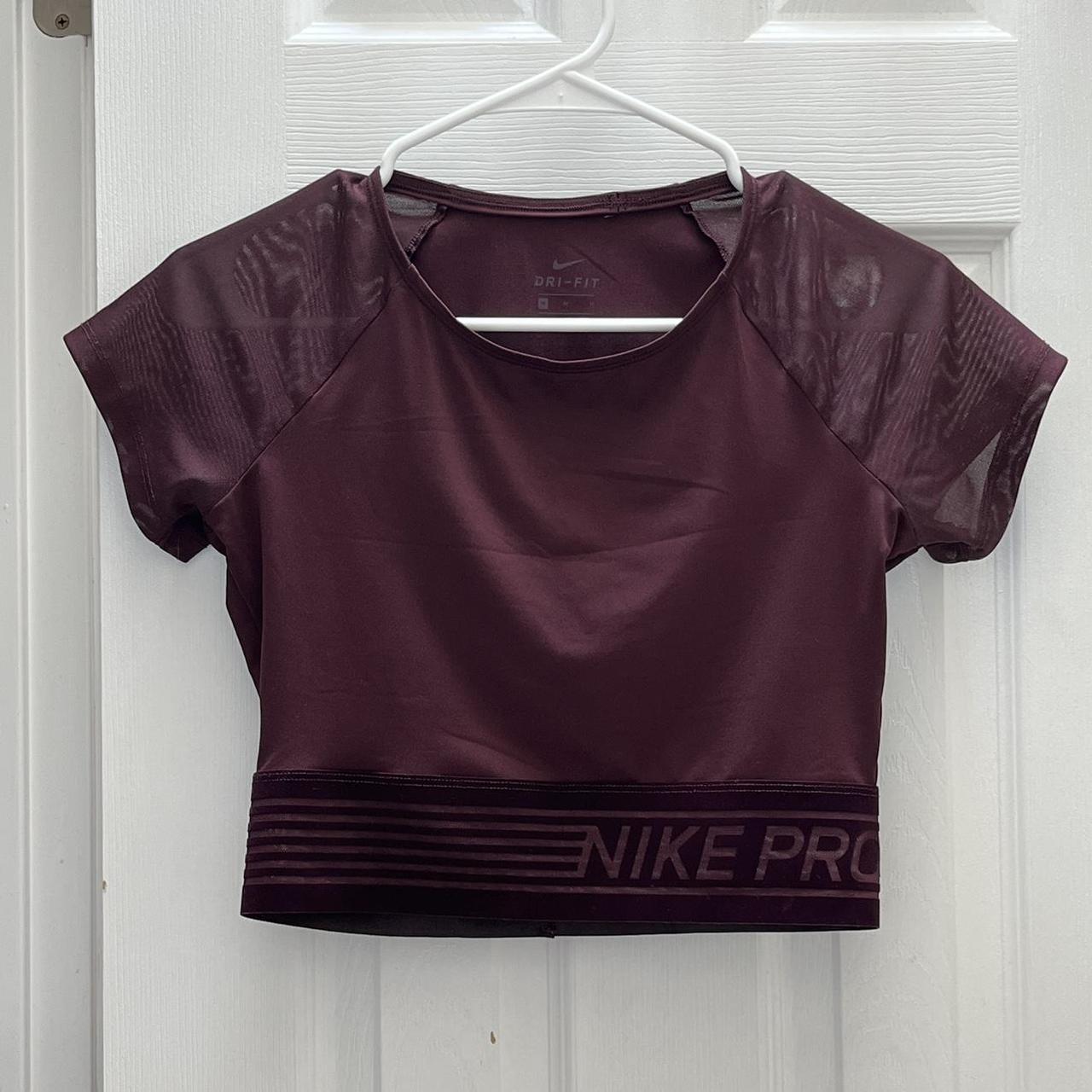 Burgundy nike outlet crop top