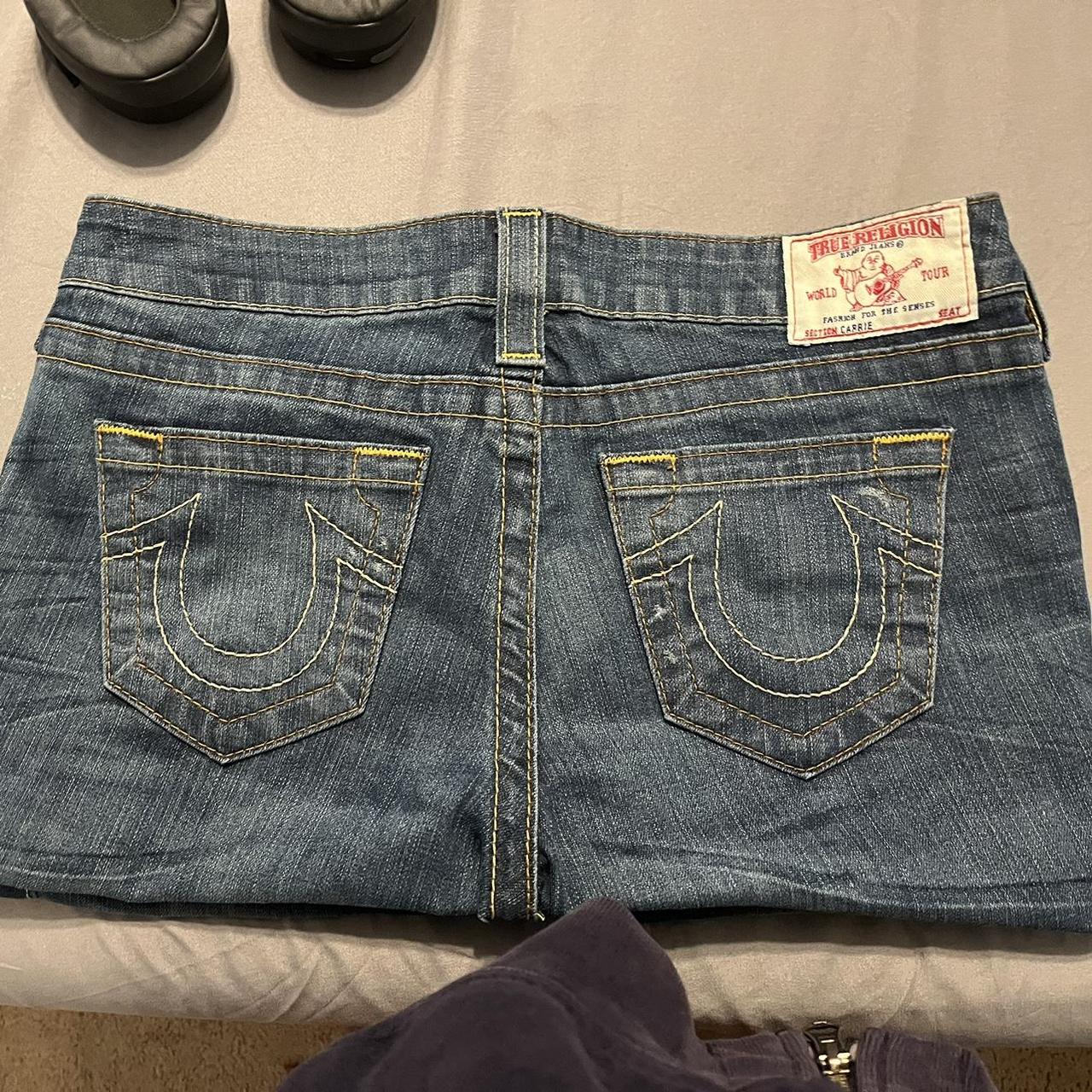 true religion mini skirt size 27 fits like a... Depop