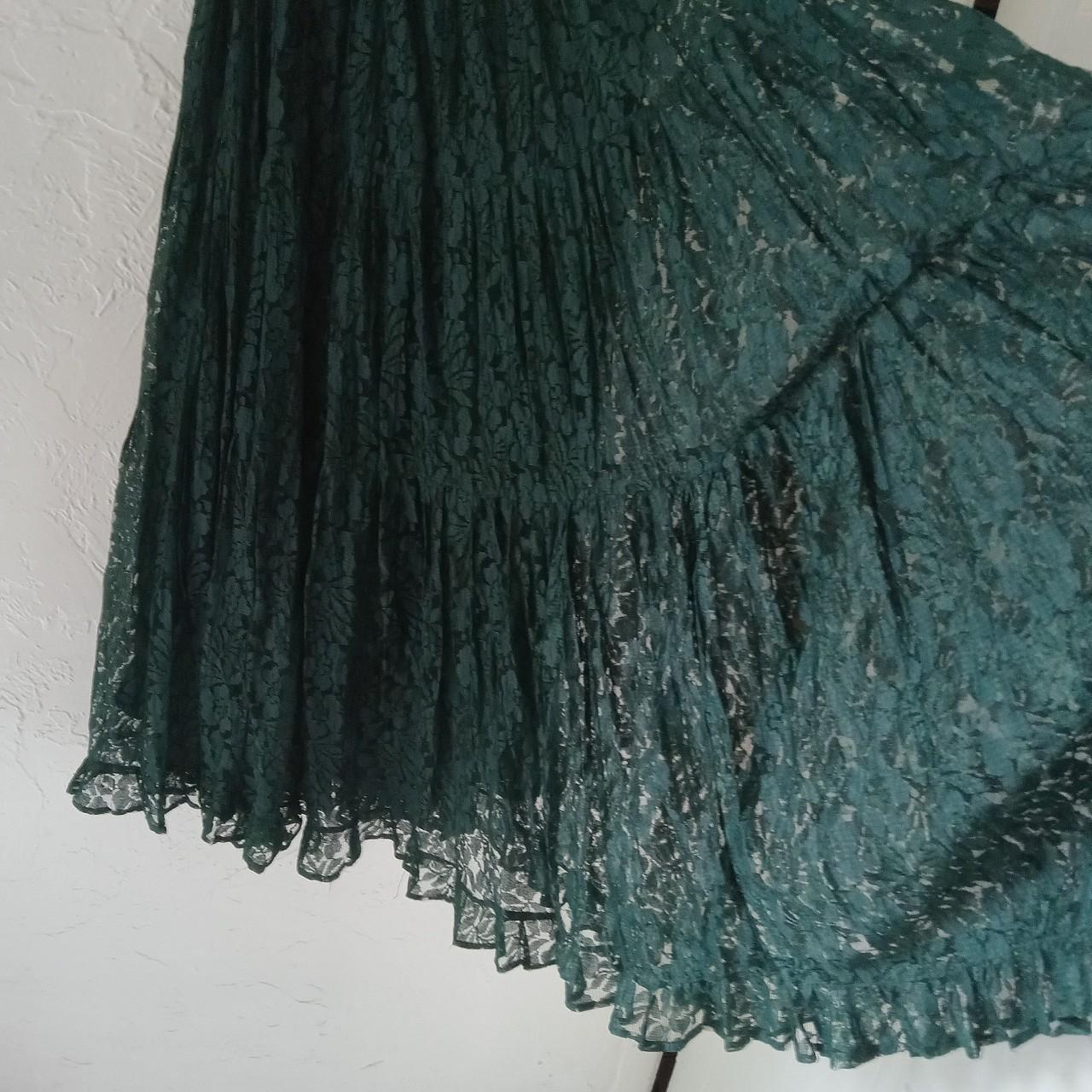 Nostalgia Green Lace Skit, Maxi - Depop