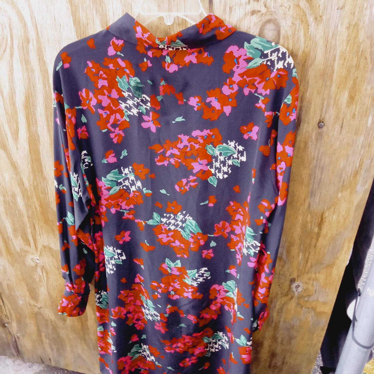 Carole Little Vintage Silk Shirt Dress, Sz 14 - Depop
