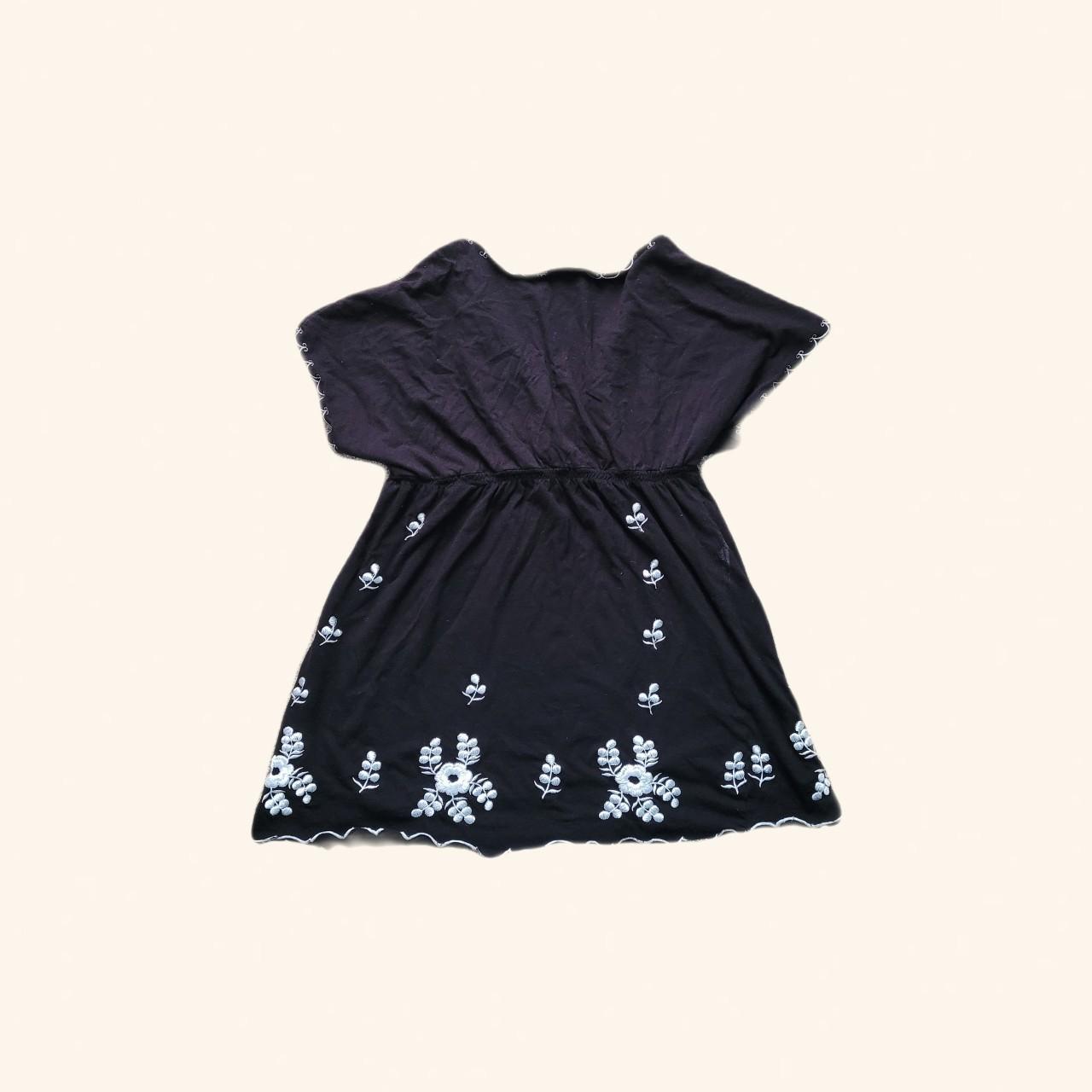 Black floral baby doll top Brand Depop