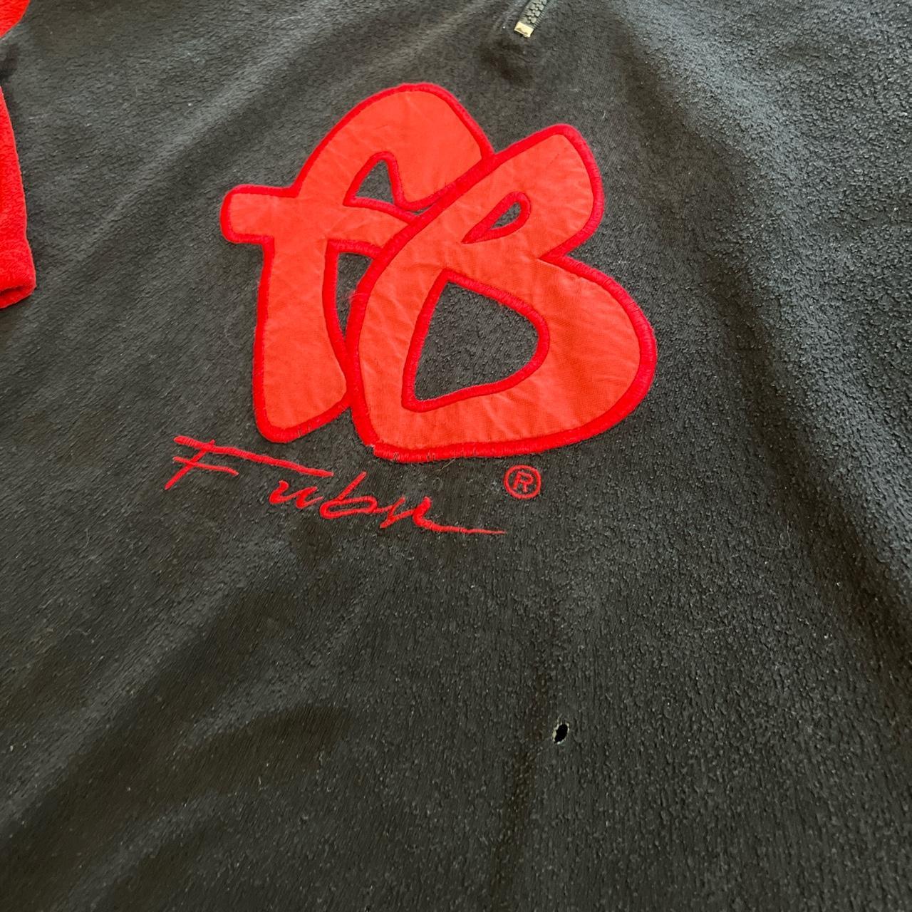 Y2k USA FUBU Fleece Sweater Some Staining And Hole... - Depop