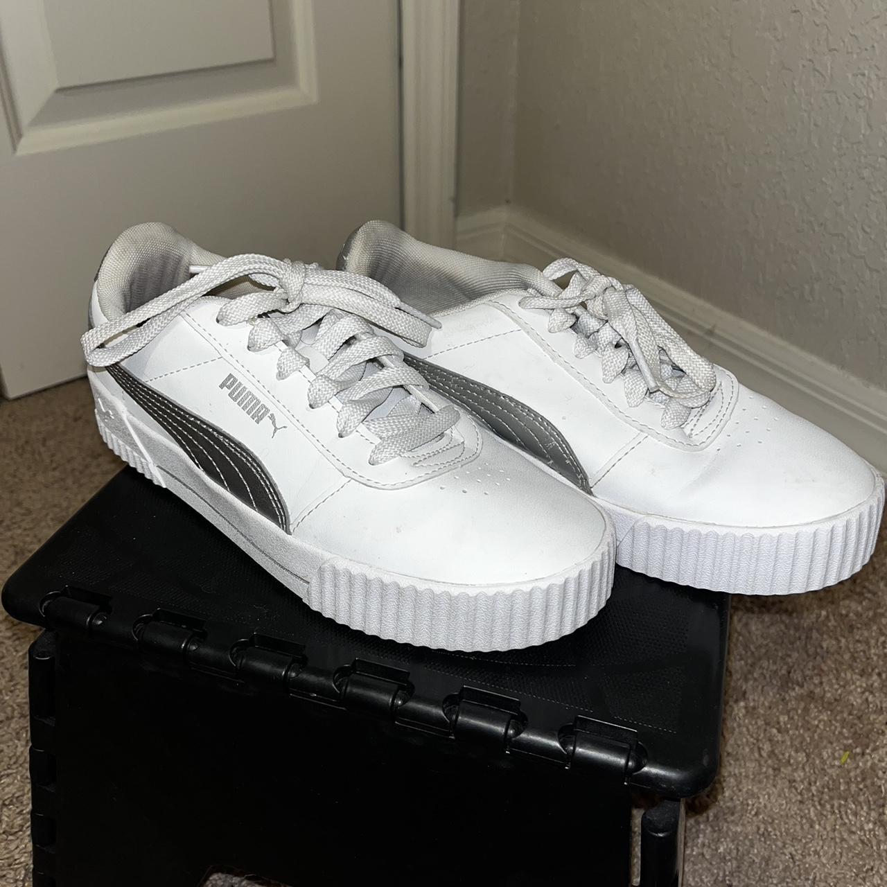 silver puma trainers