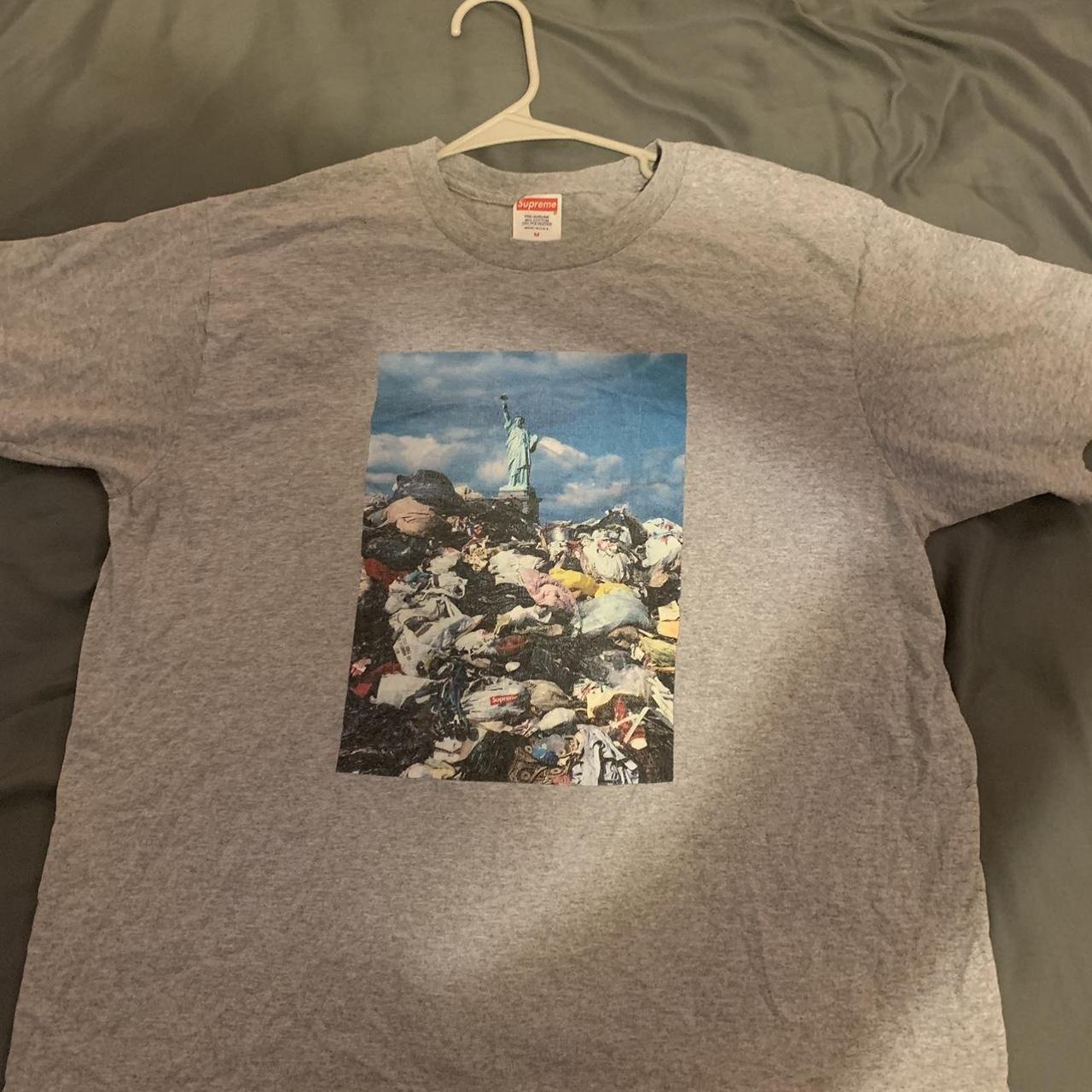 Supreme trash tee Heather grey Cool shirt worn a... - Depop