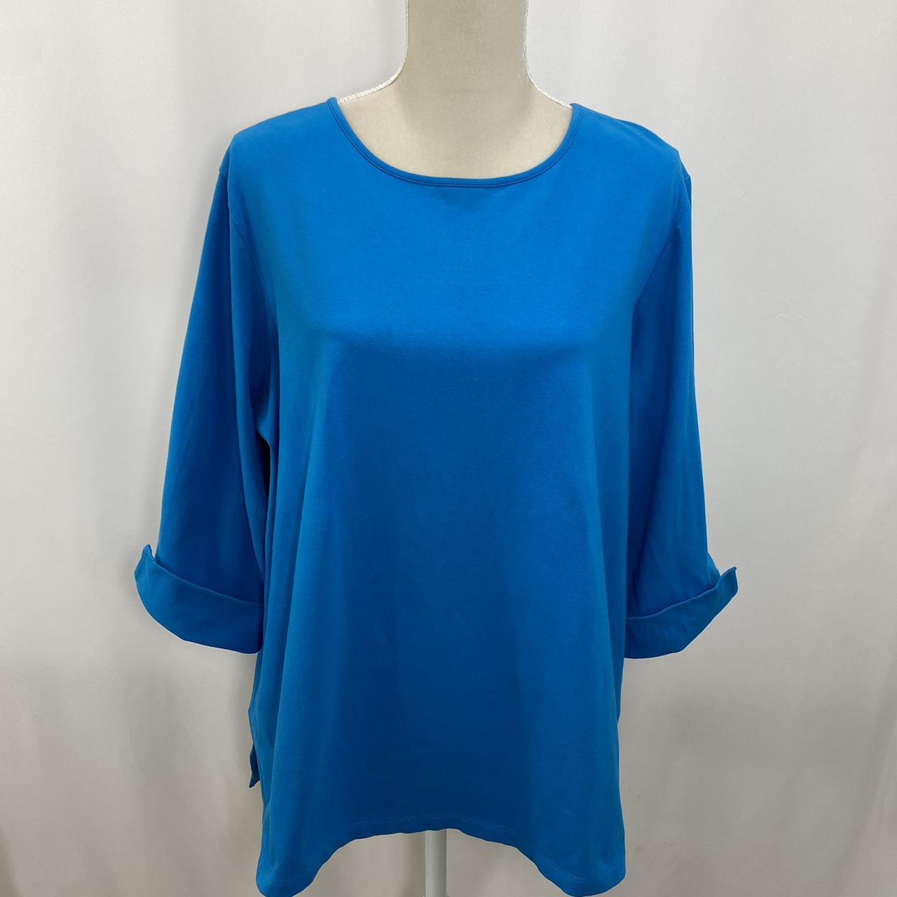 Preswick and Moore Woman Sport Blue Stretchy Top... - Depop