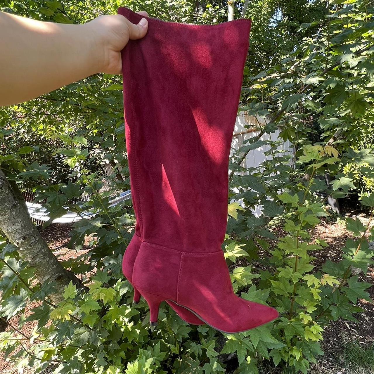 RED KITTEN HEEL BOOTS Werk! These are so fierce!... - Depop