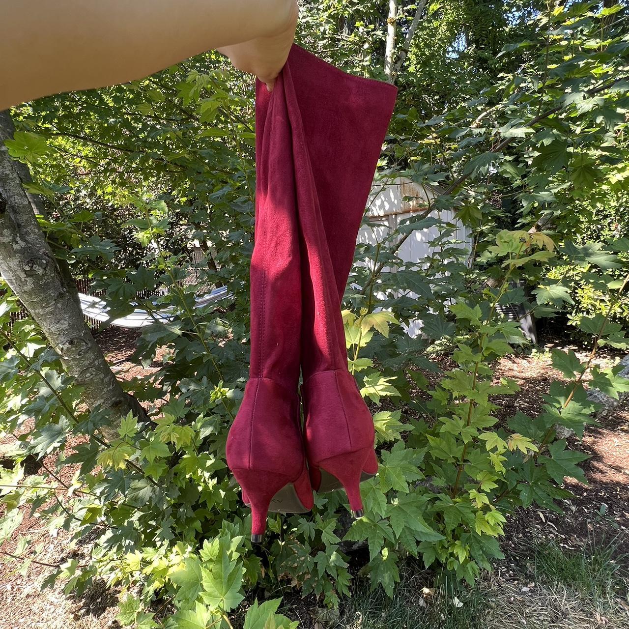 RED KITTEN HEEL BOOTS Werk! These are so fierce!... Depop