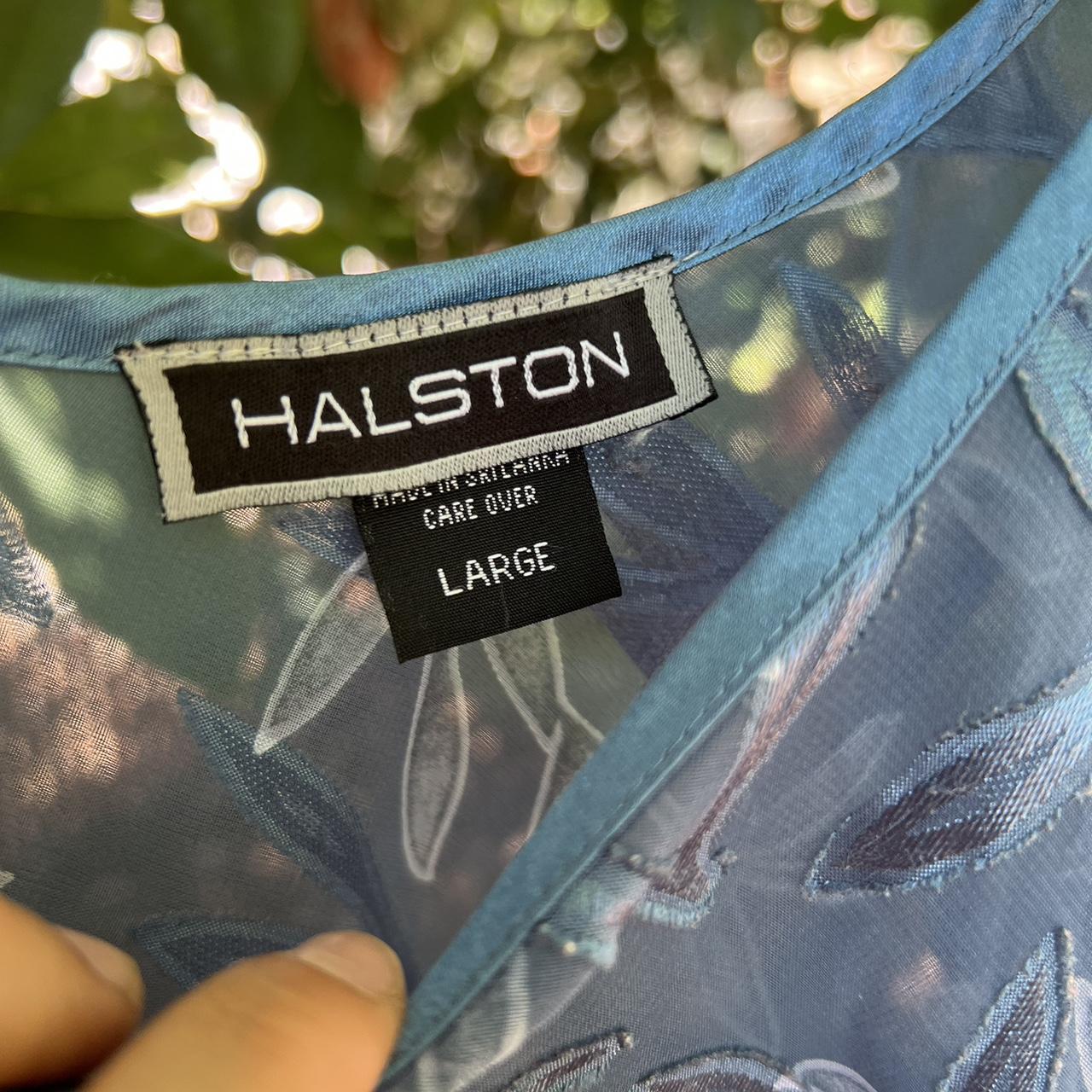 HALSTON BLUE SHEER SLIP DRESS Halston is a famous... - Depop