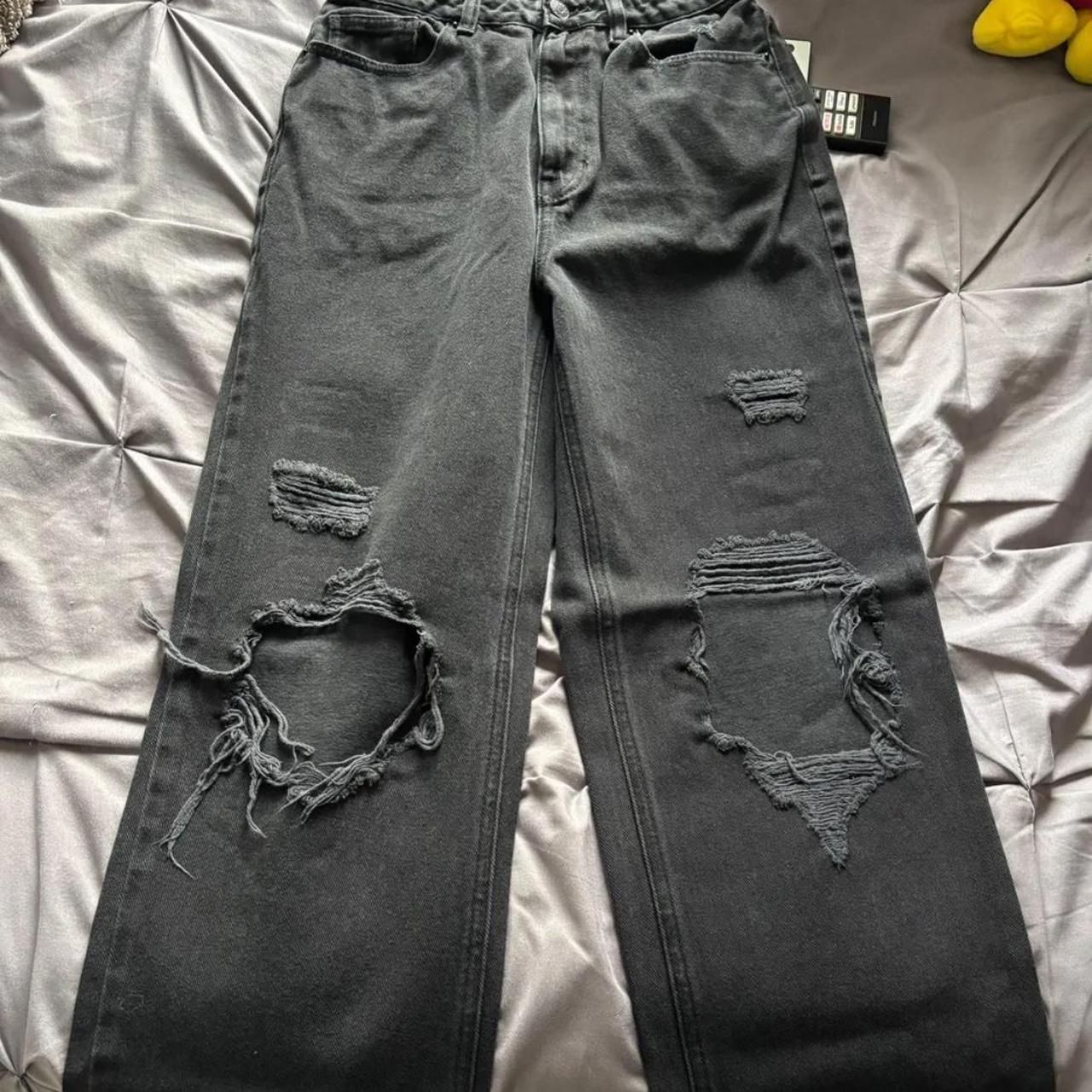 PacSun Women's Ripped Jeans Black 26 – Black high-waisted