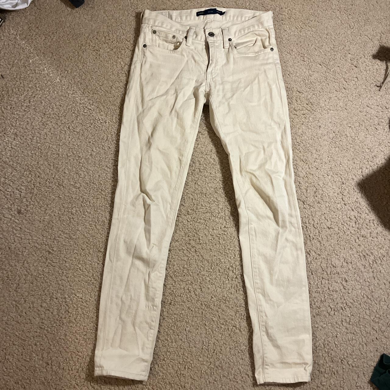 Cream colored skinny sales jeans