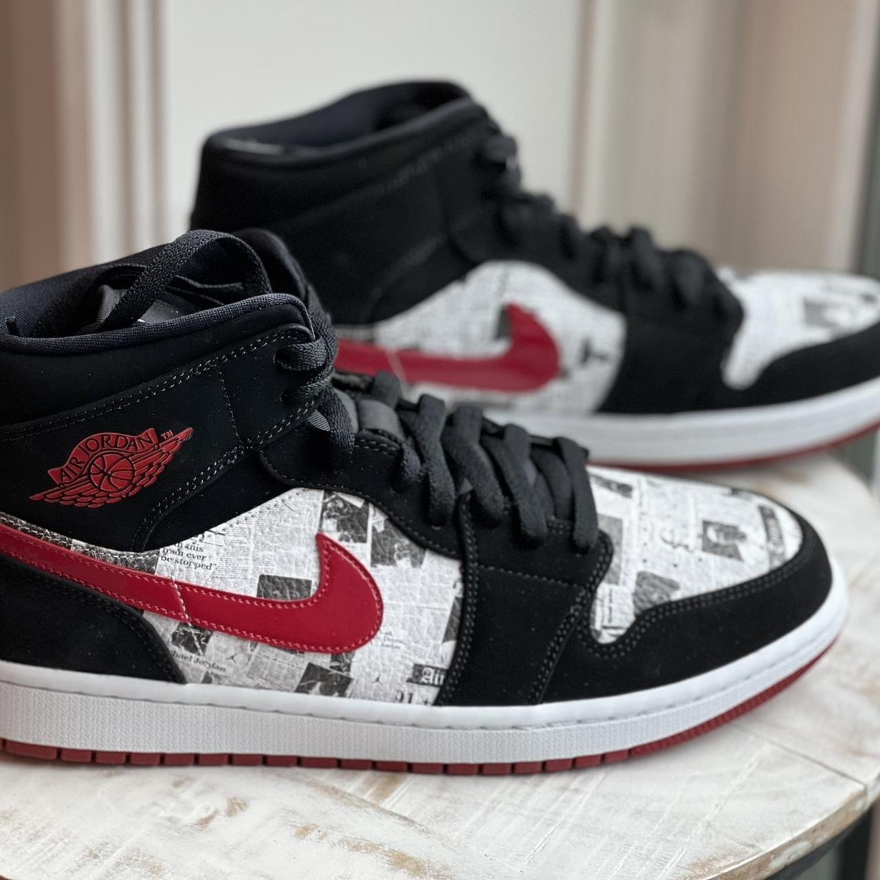 Nike Air Jordan 1 Mid Newspaper Air Times Size. Depop