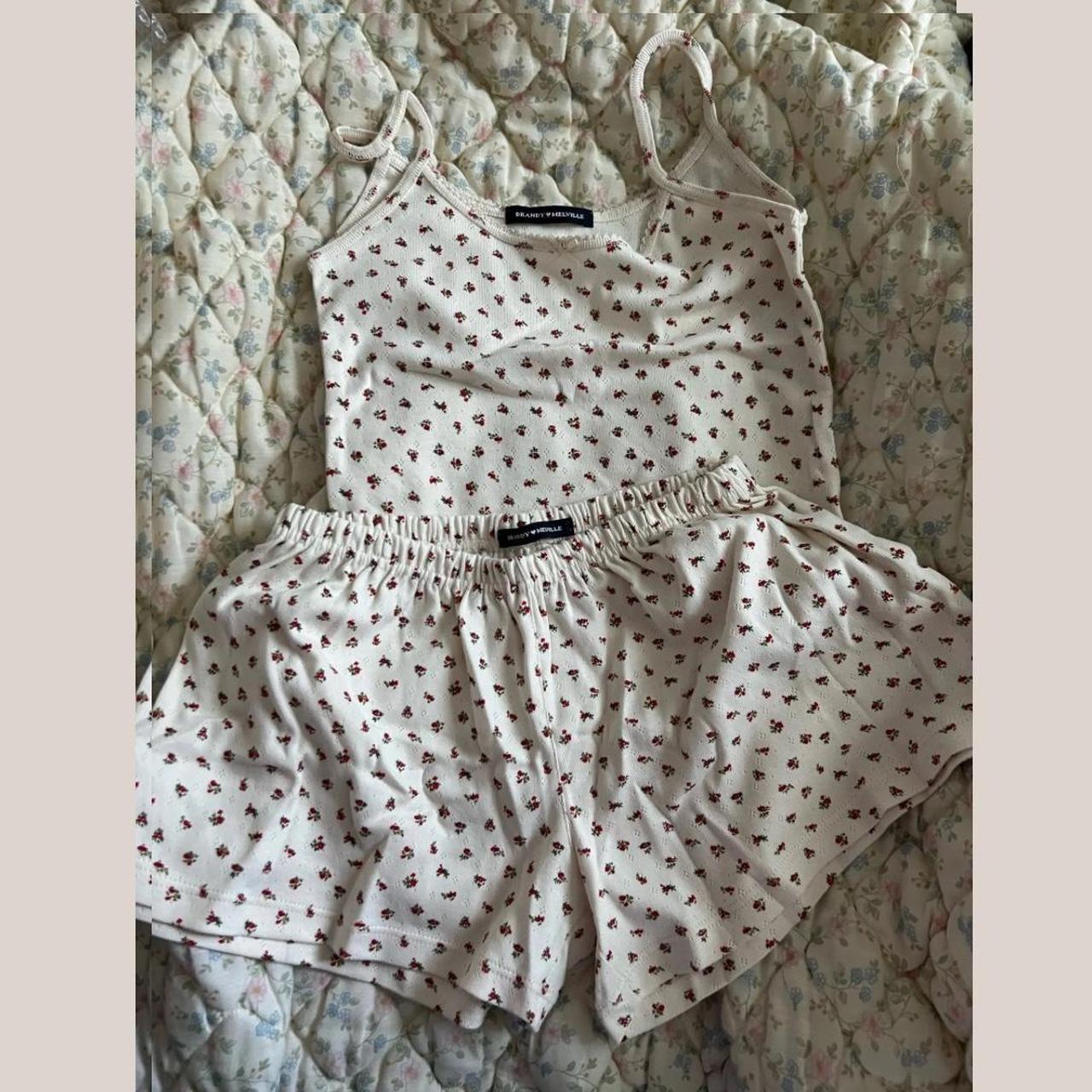 Brandy Melville Floral Pyjama Set One Size Depop