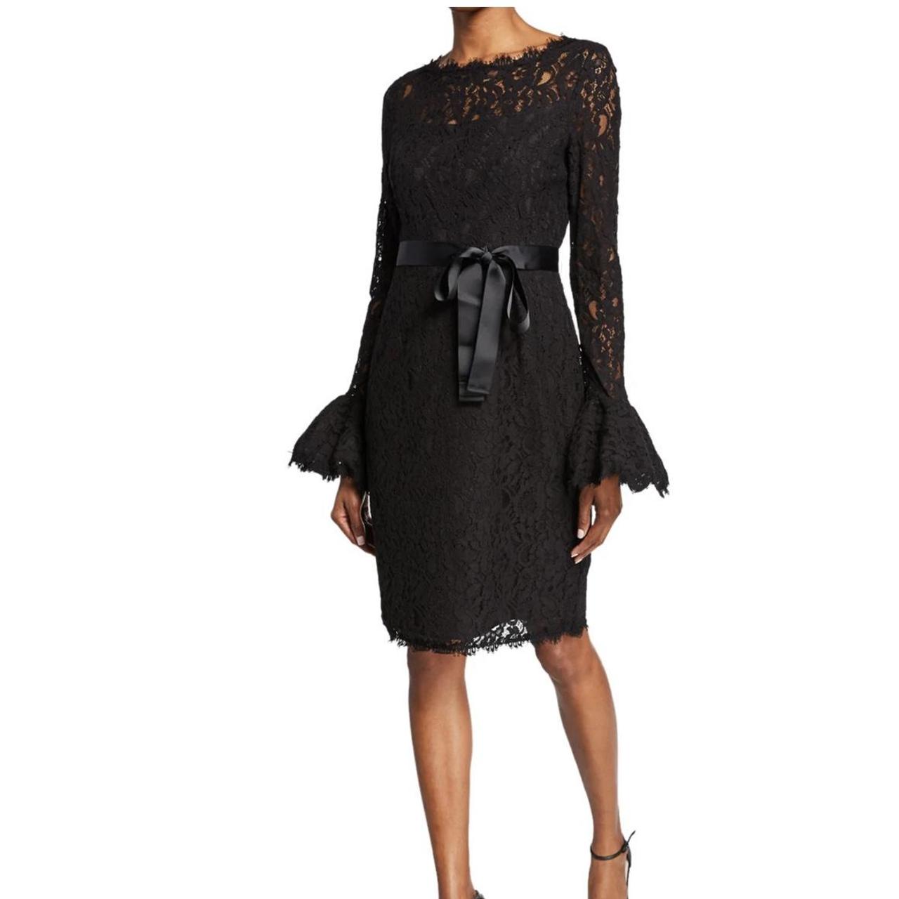 Shani Womens hot size 16 dress black lace bell sleeve sheath