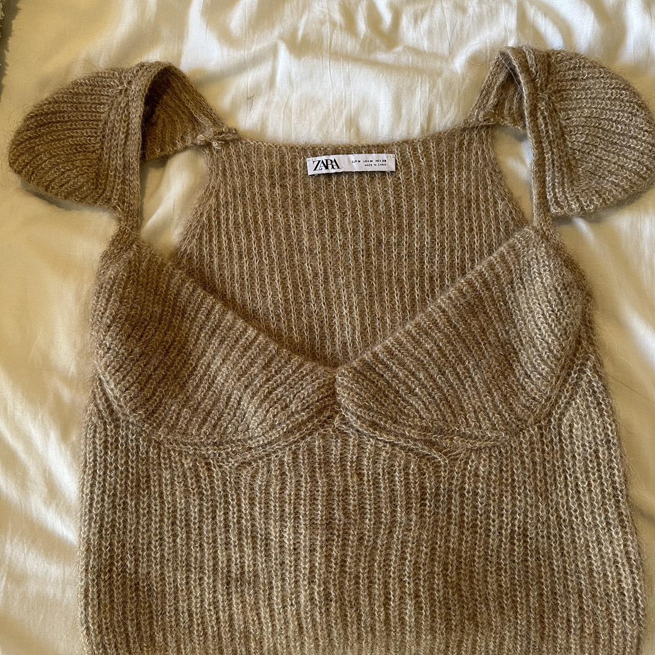 Knit Zara Crop Top Cute knit crop top! Size M never... Depop