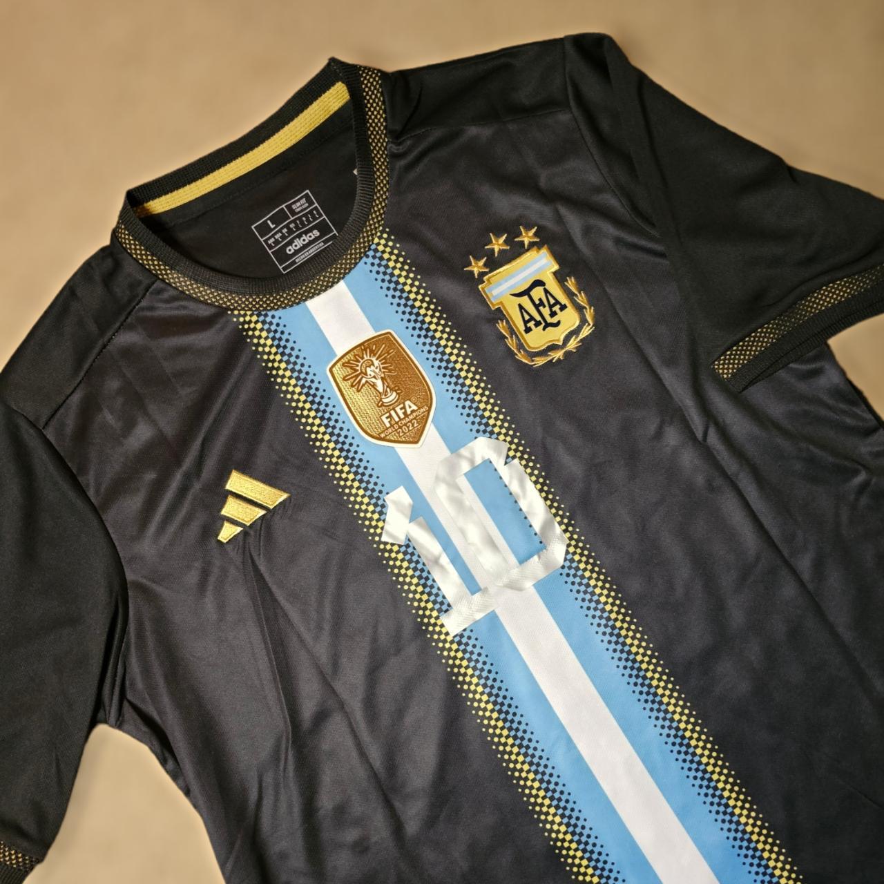 Argentina Away Soccer Jersey Messi #10 World Cup - Depop