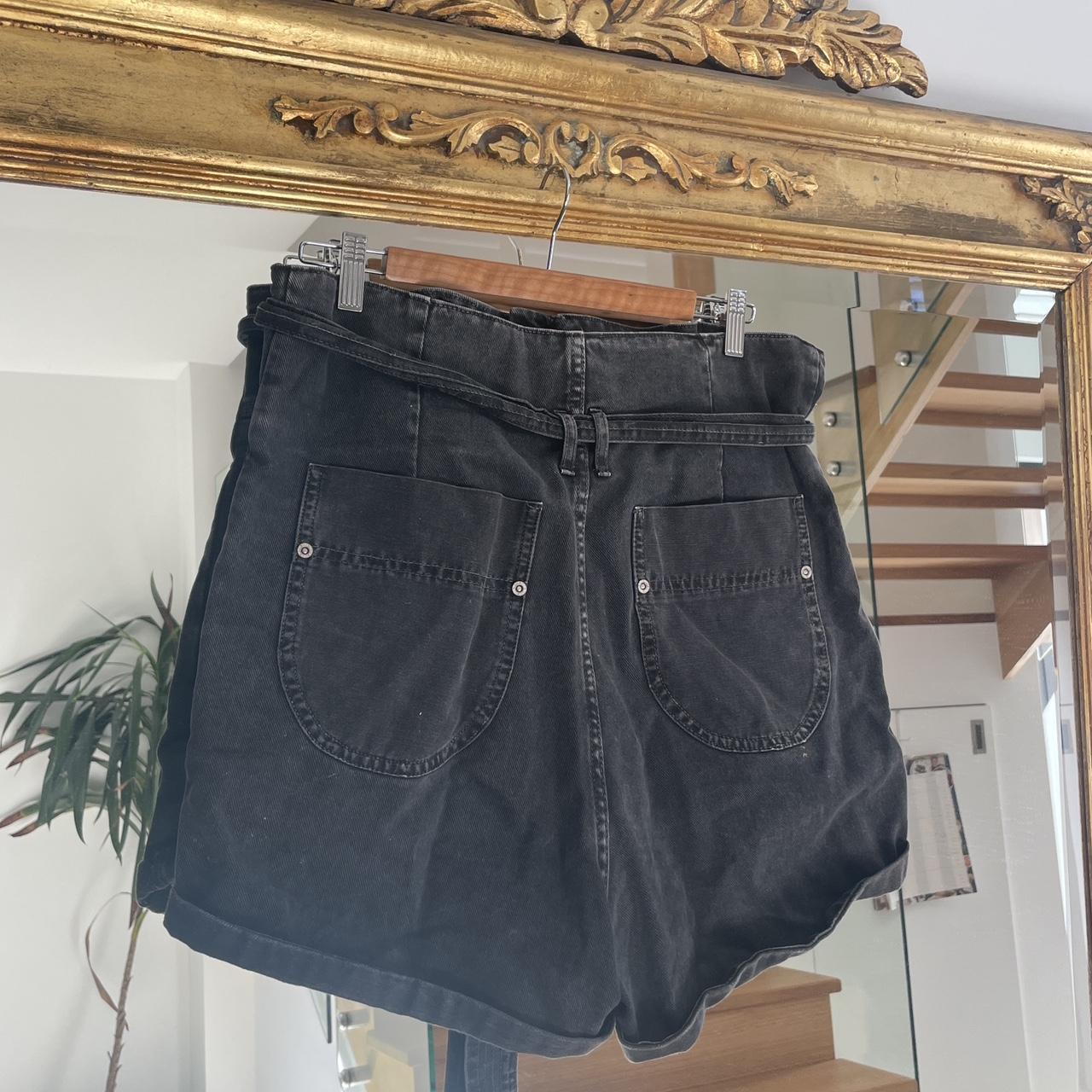 Zara paper bag high waist denim shorts,