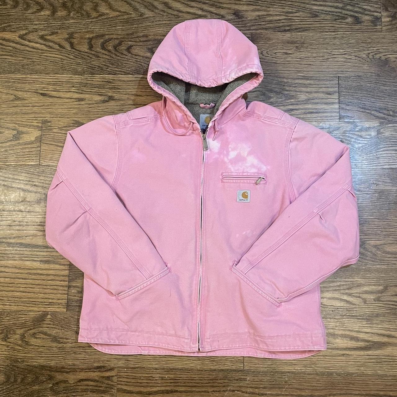 vintage bubble gum pink carhartt jacket size XL... - Depop