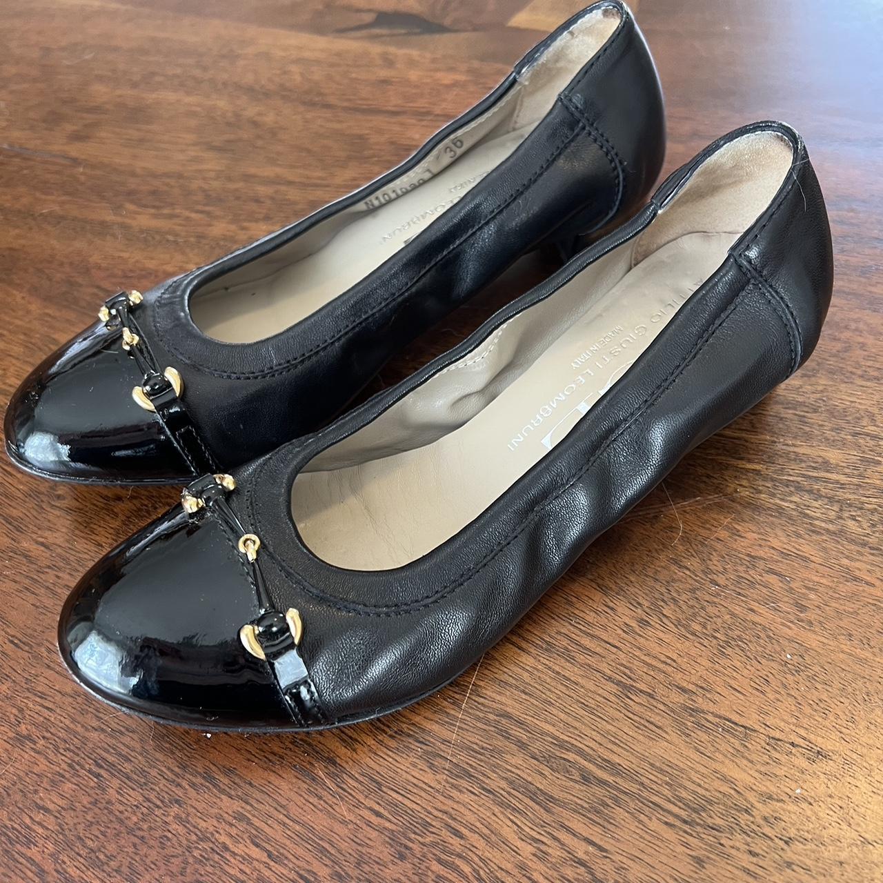 Pre loved AGL Italian Block Heels Black Leather Depop