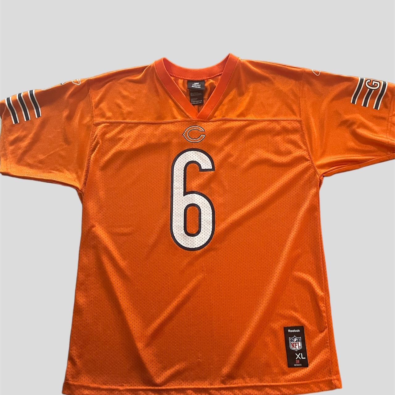 6 JAY CUTLER Chicago Bears NFL QB Orange Mint Throwback Jersey